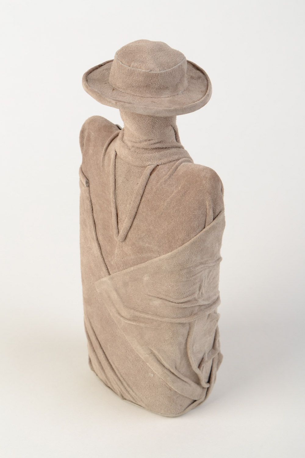 Botella decorativa de cerámica con gamuza hecha a mano foto 4