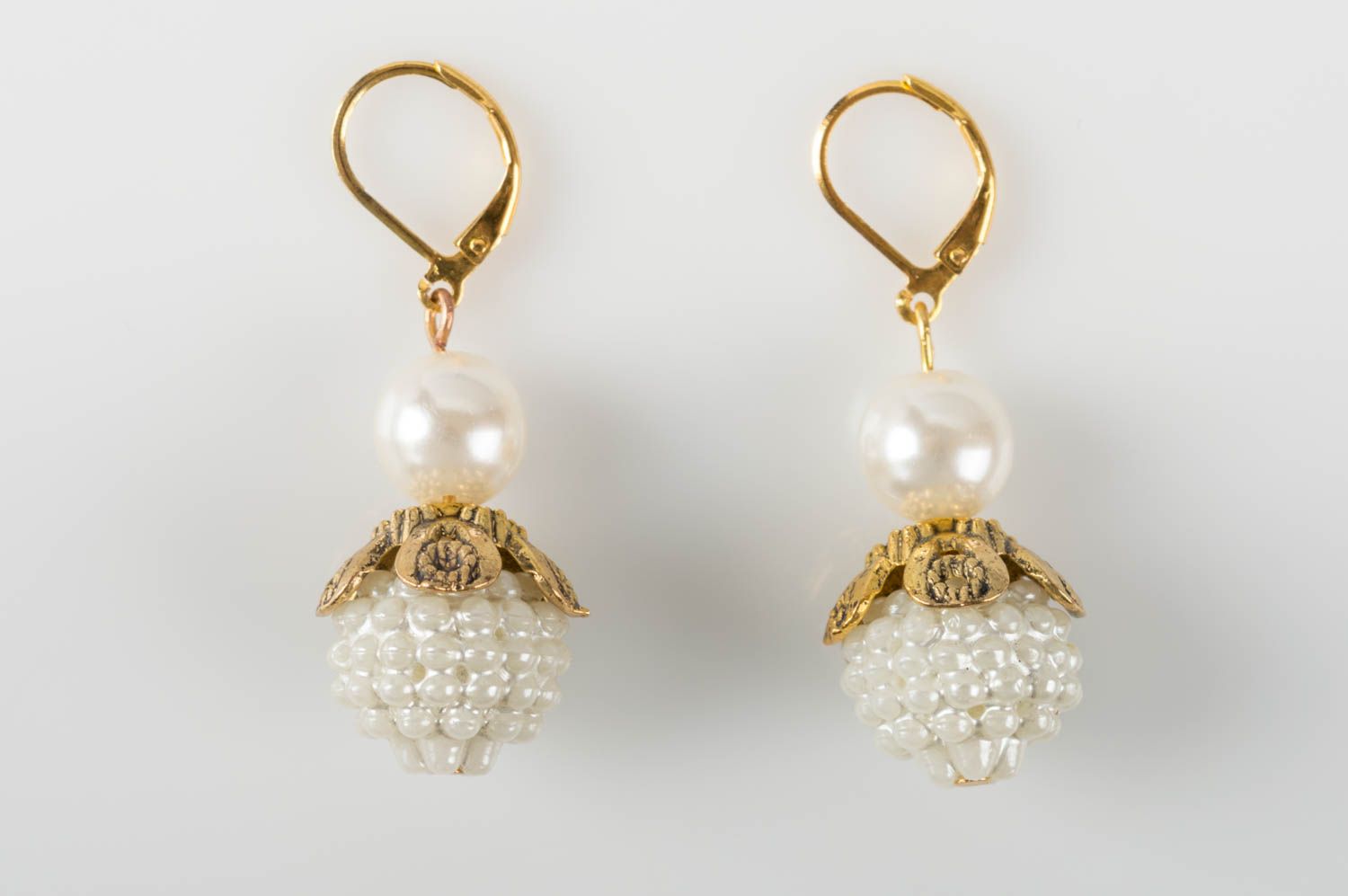 Elegant handmade plastic bead earrings jewelry for women gifts for her photo 2