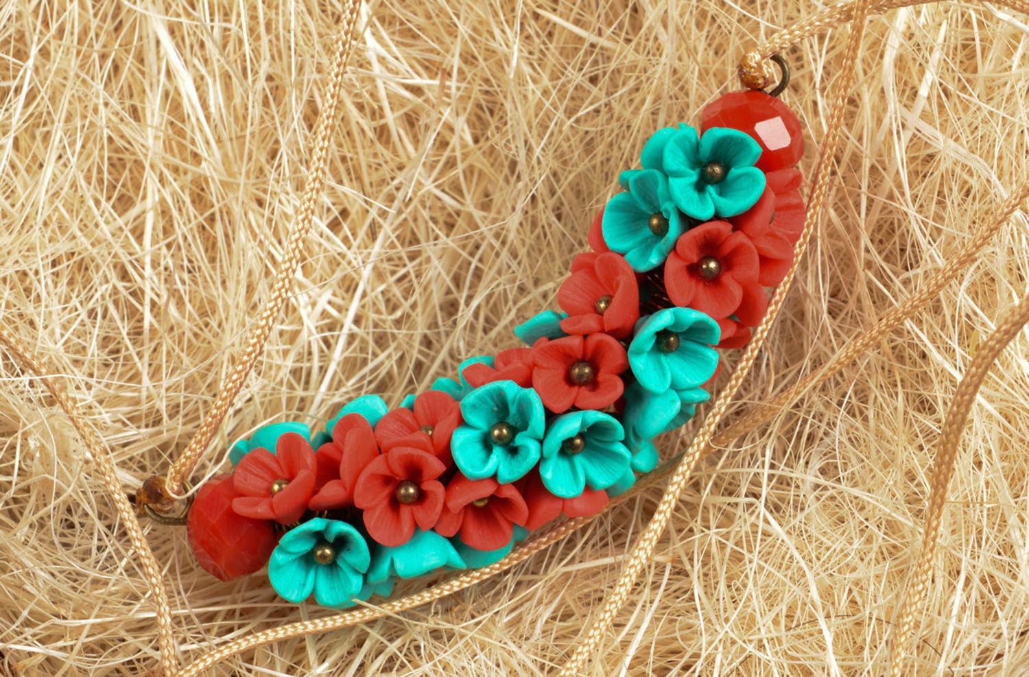 Collar de arcilla polimérica artesanal accesorio para mujeres regalo original foto 1
