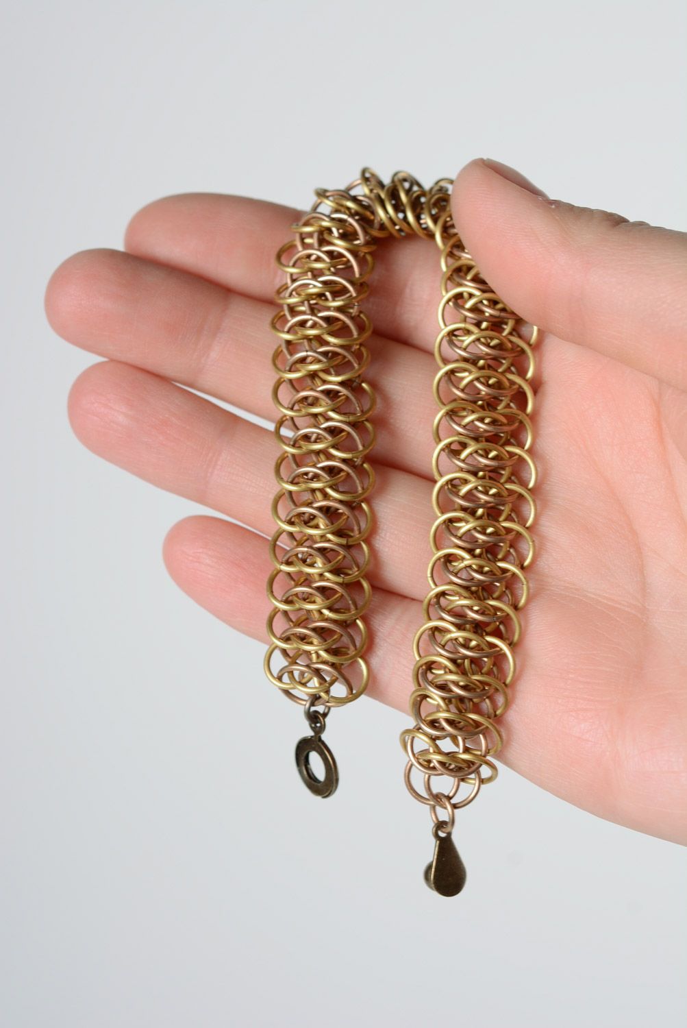 Stylish women's unusual handmade wide chainmaille bracelet photo 5