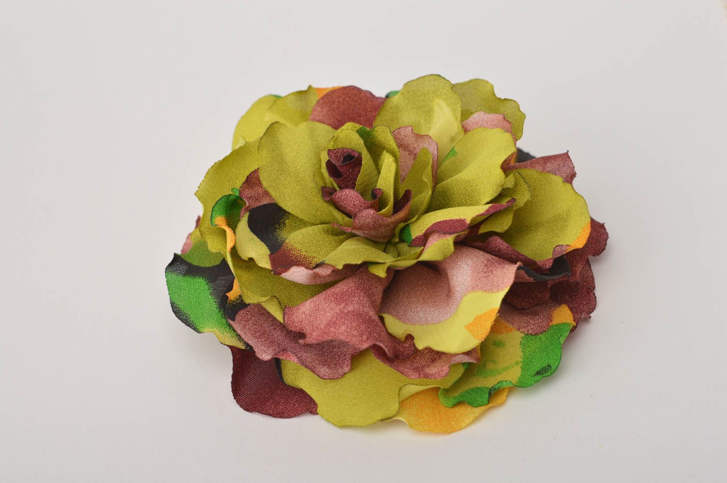 Handmade Schmuck Brosche Haarspange Blume grün üppig Haar Accessoires  foto 2