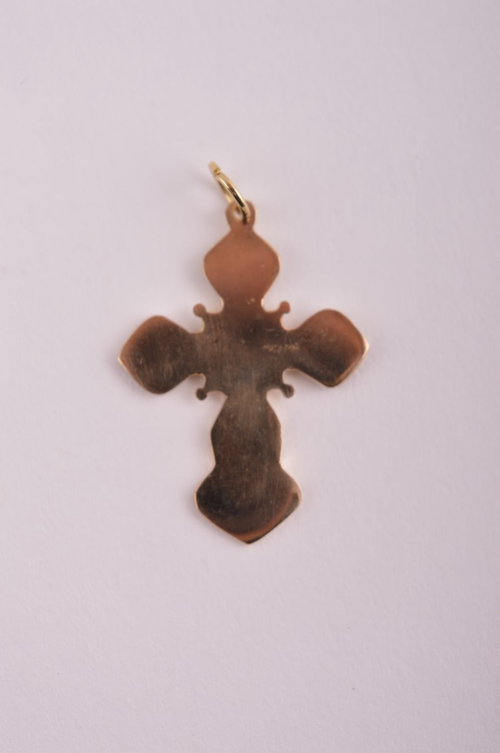 Крестик с камнями handmade подвеска на шею украшение из латуни для девушек фото 3