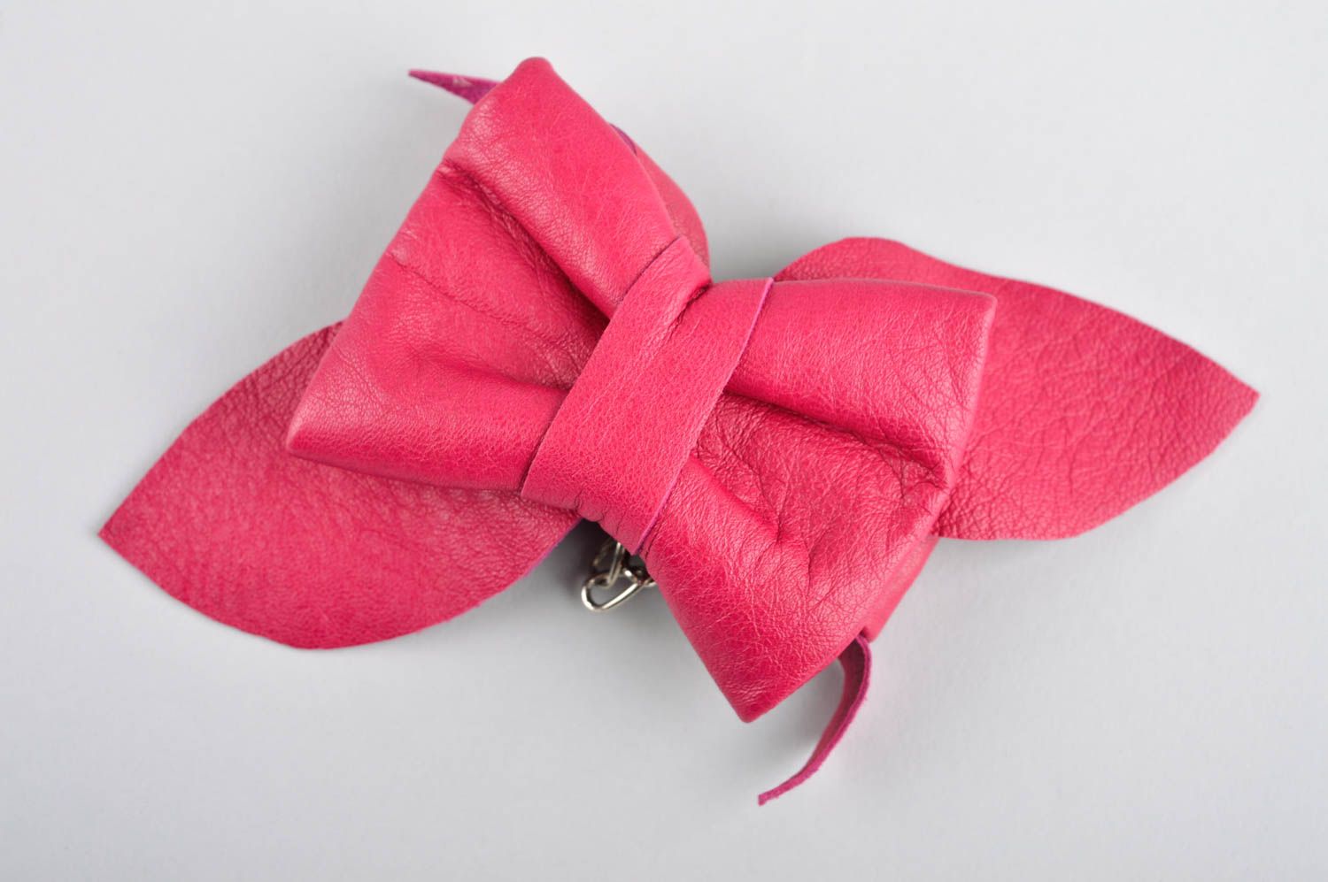 Bracelet noeud rose Bijou fait main en vrai cuir original Cadeau pour femme photo 2