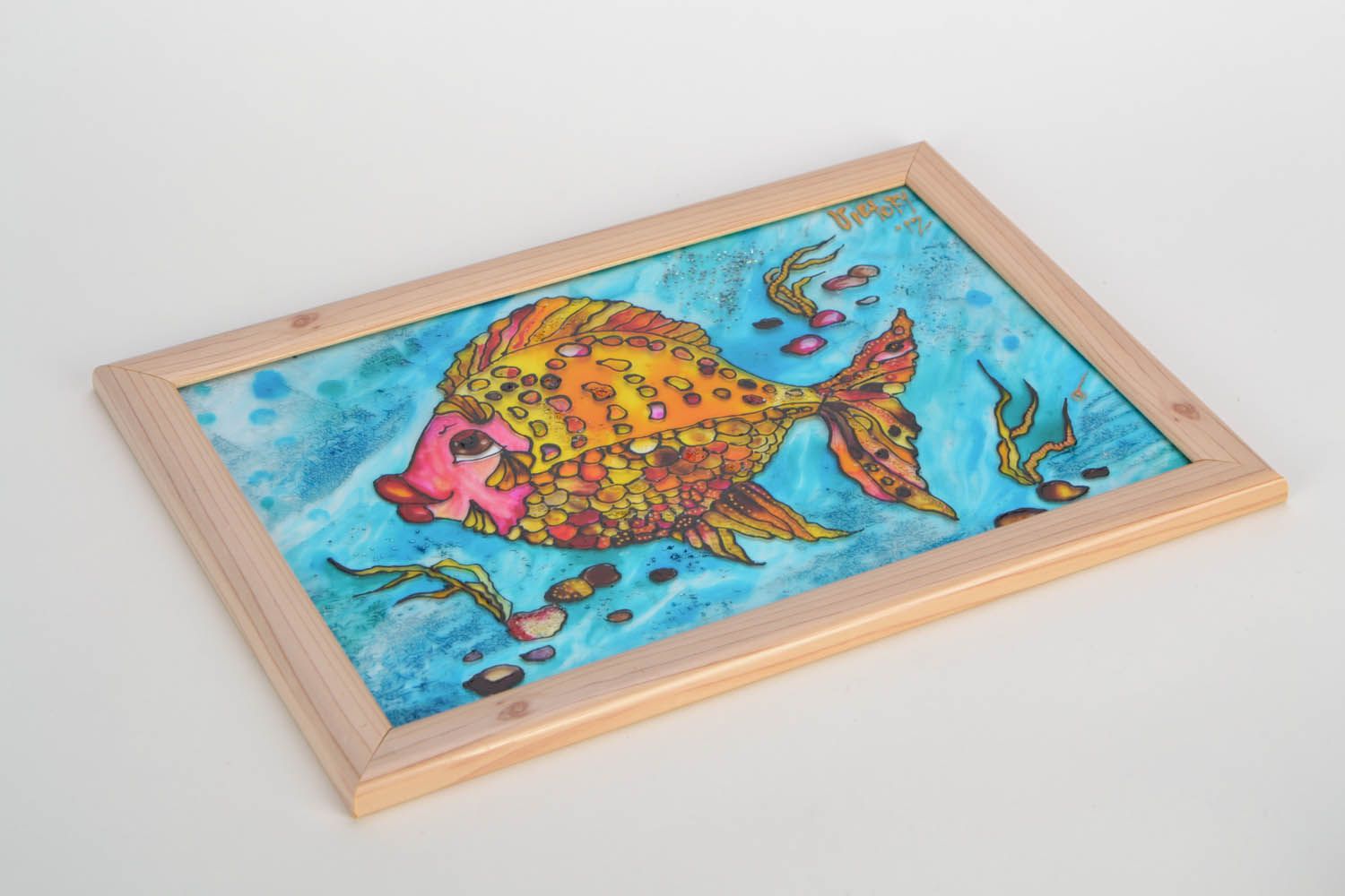 Stained glass painting Fish photo 5