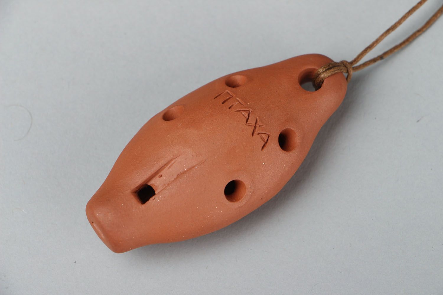 Clay pendant whistle Acorns photo 3