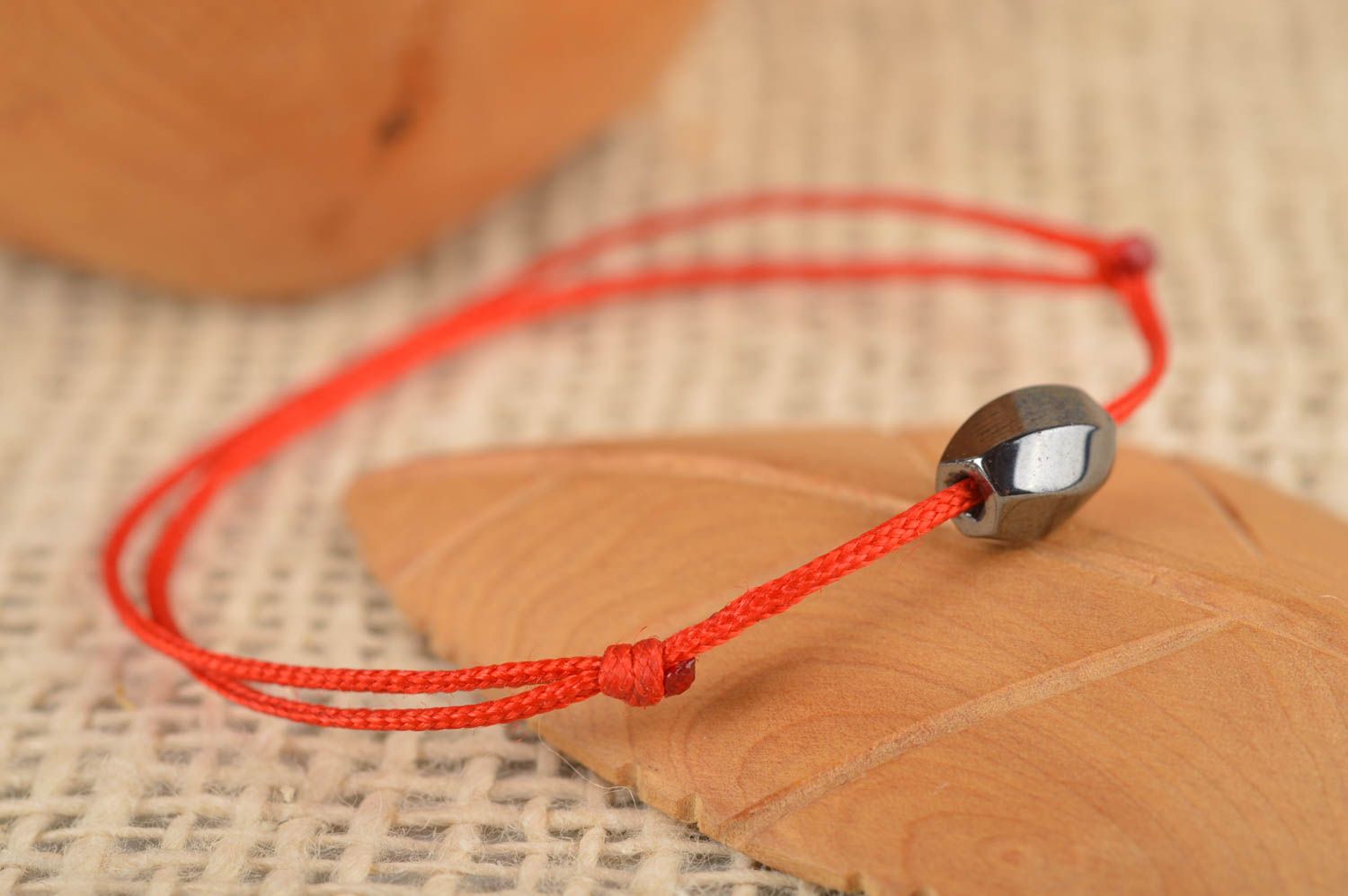 Handmade accessories designer bracelet fashion unusual red bracelet with bead   photo 1