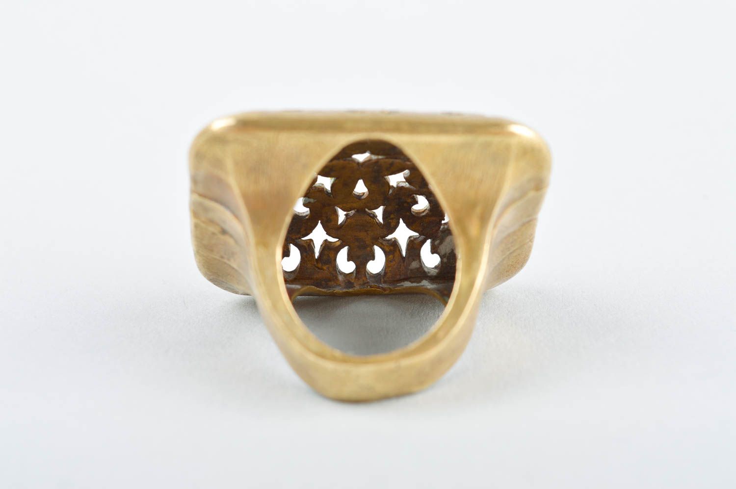 Украшение ручной работы женское кольцо украшение из металла с резными узорами фото 4