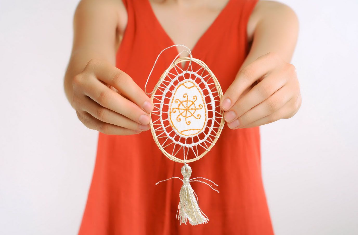 Decorative pendant with embroidery The Sun photo 3