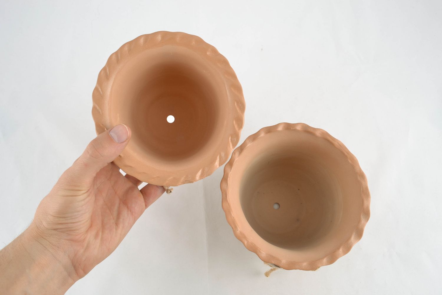 Keramik Blumentopf Set mit Dekoration foto 3