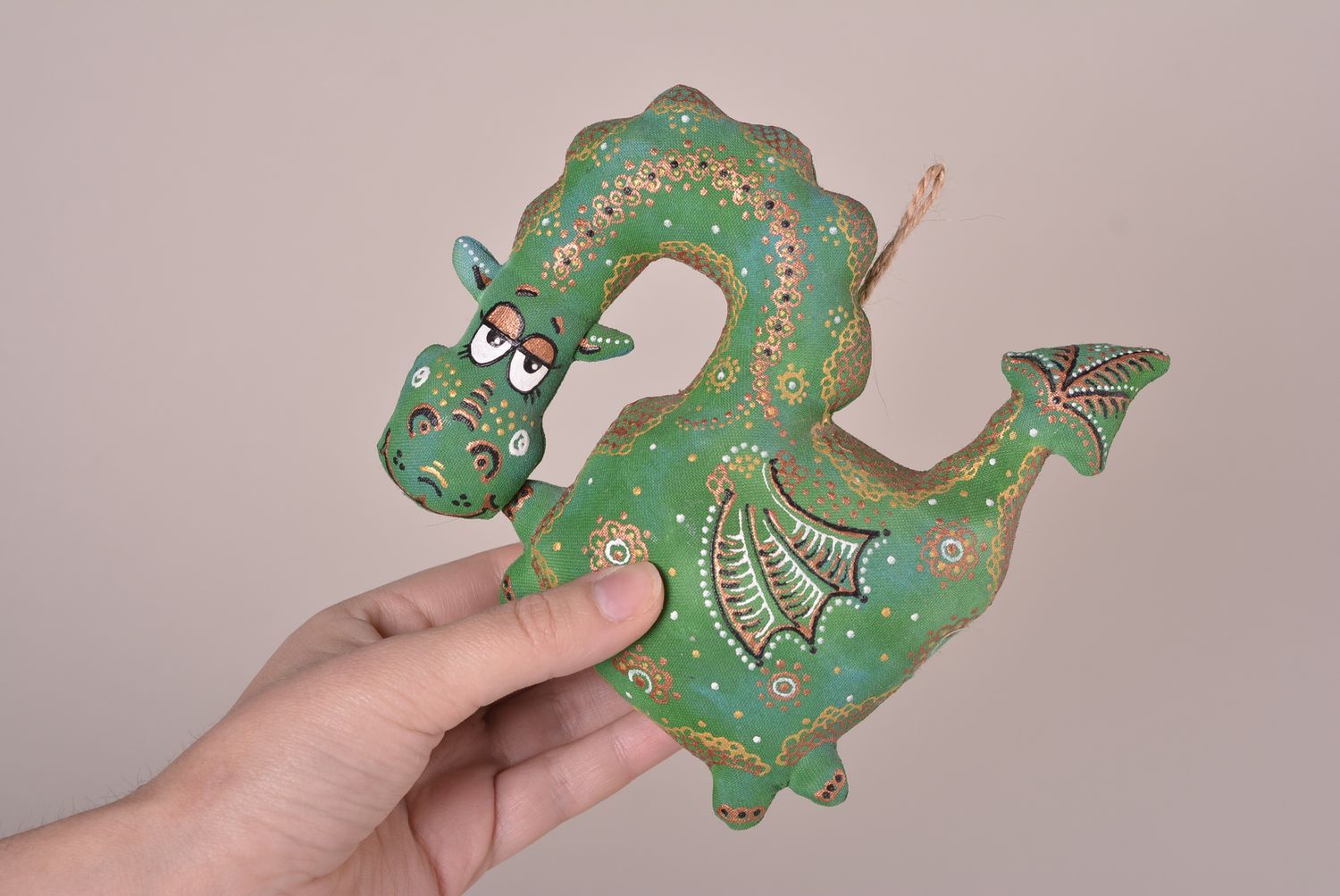 Designer textile toy handmade lovely dragon unusual beautiful accessory photo 2