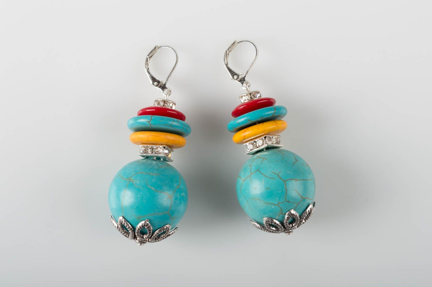 Handmade gemstone earrings crystal ball earrings designer jewelry for women photo 2