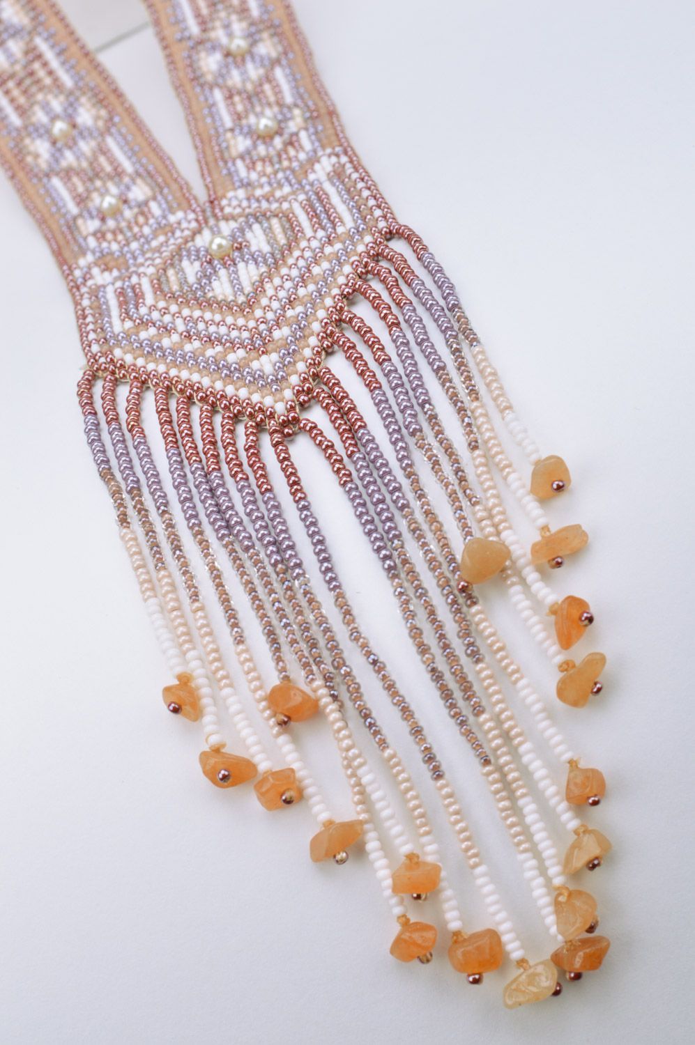 Bijou massif ethnique fait main collier en perles de rocaille pour femme photo 5
