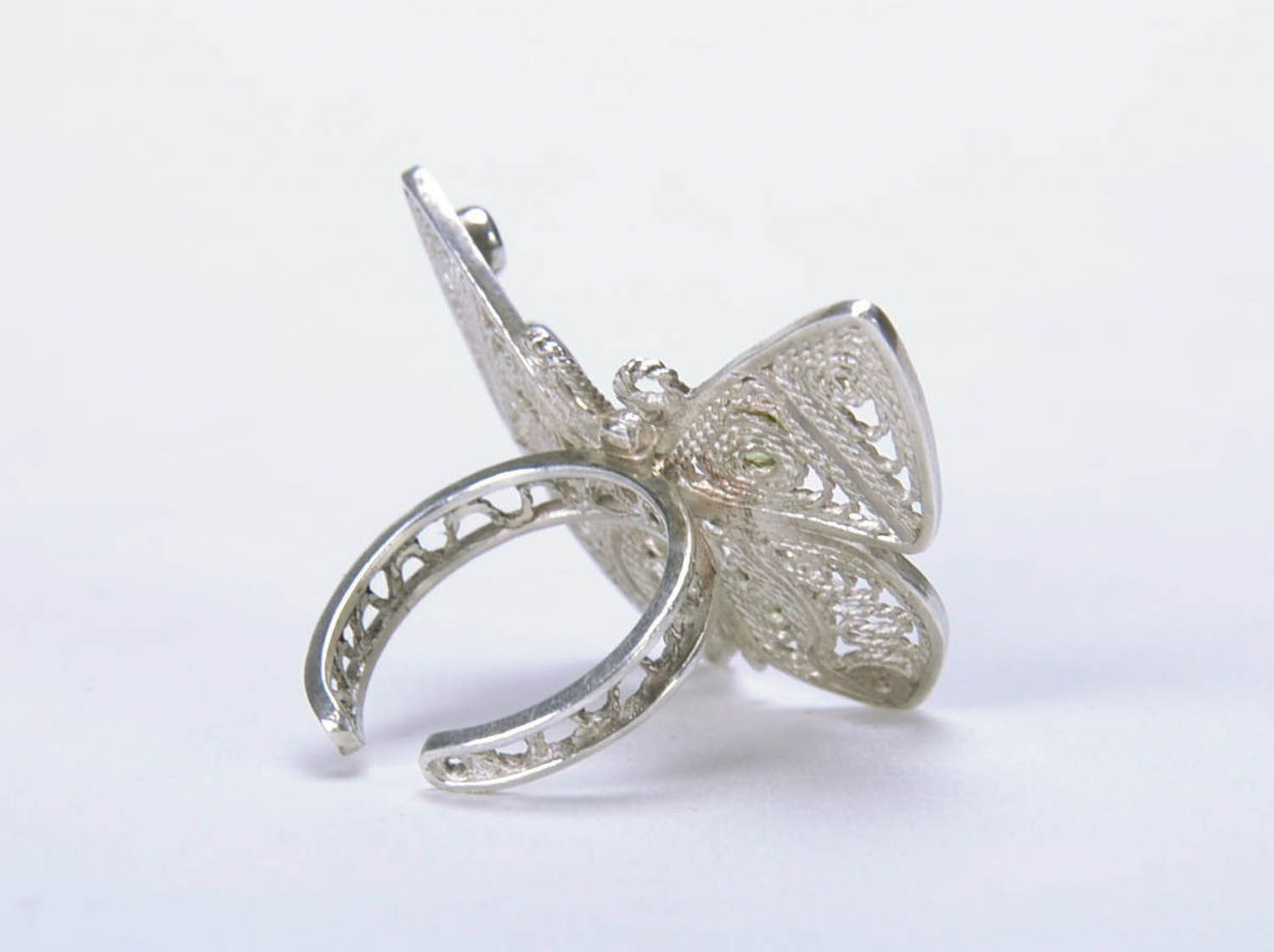 Homemade silver ring Butterfly photo 2