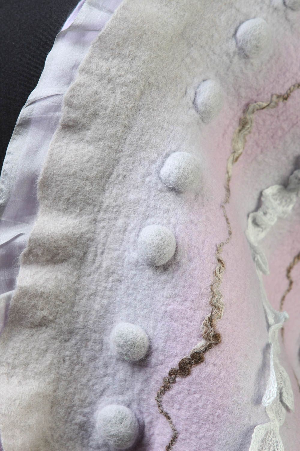 Валяный палантин хэнд мейд женская накидка Provence шейный платок оригинальный фото 2