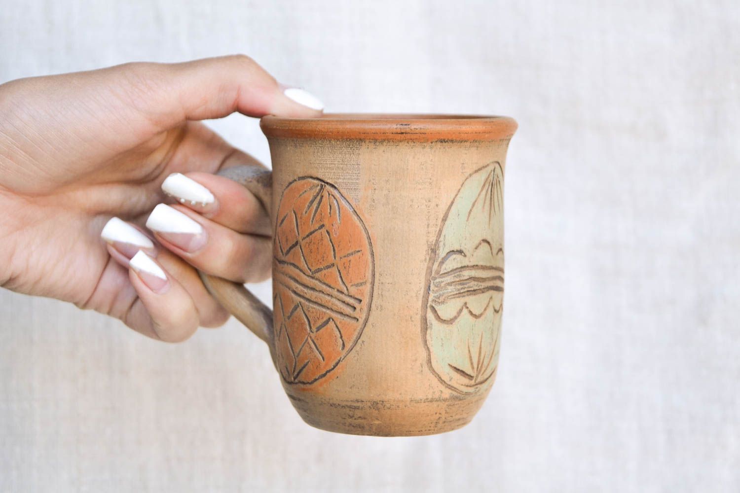 Handmade Keramik Tasse bemalt Keramik Geschirr Küchen Zubehör Geschenk Freundin foto 2