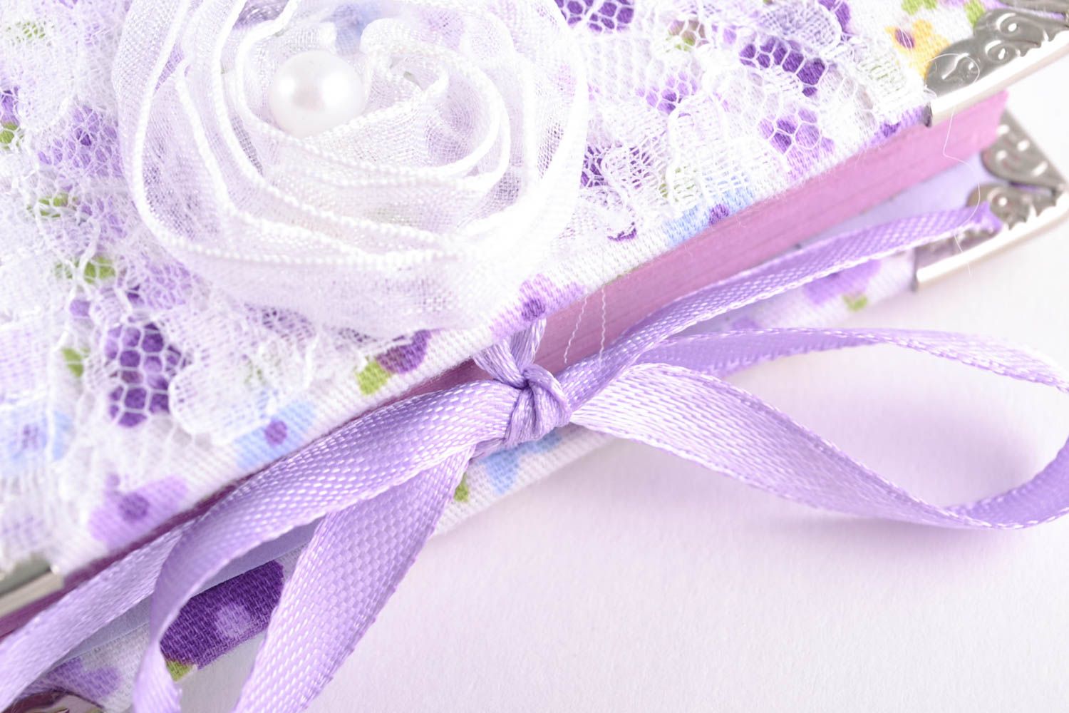 Carnet avec pages détachables violettes fait main couverture molle cadeau fille photo 4