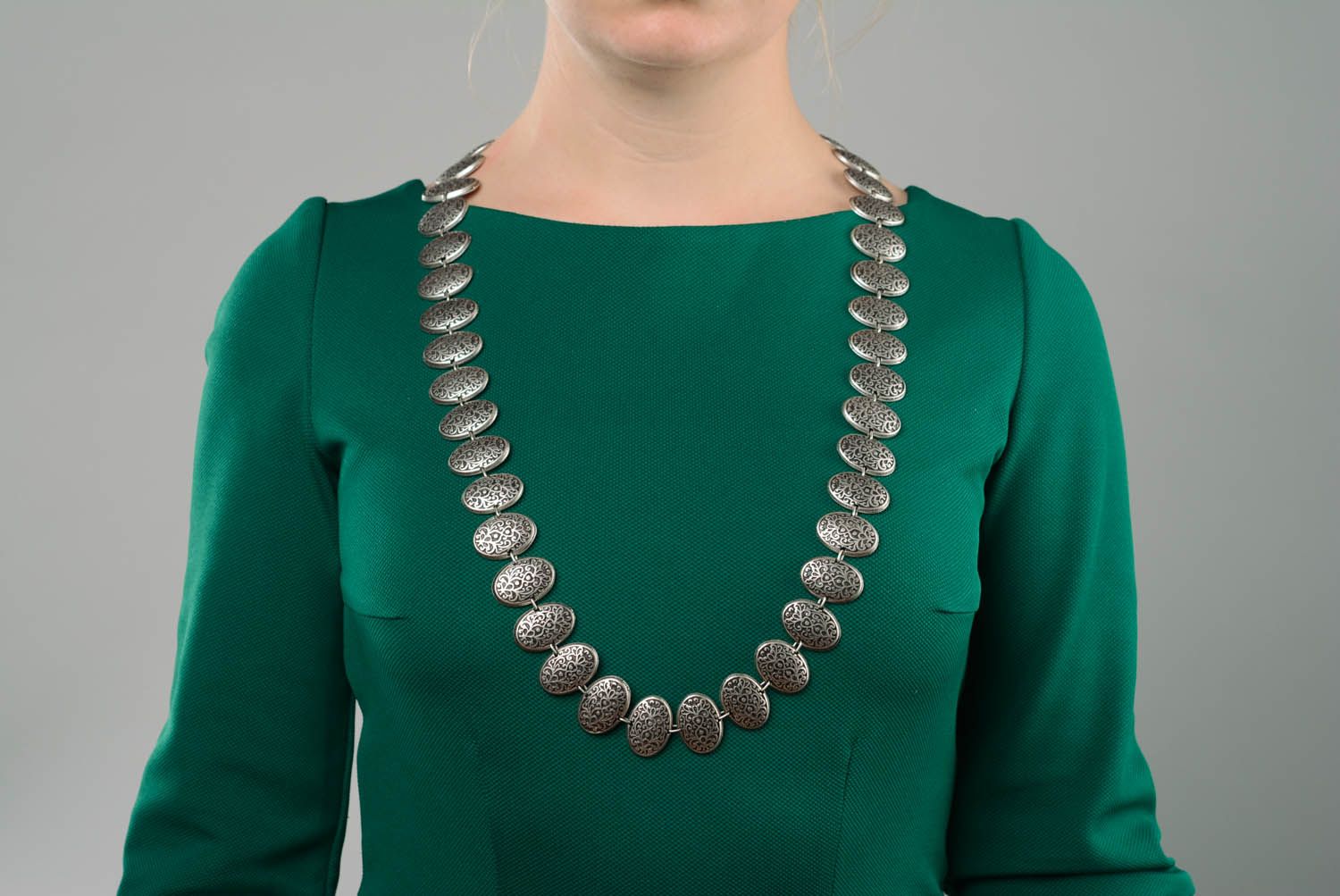 Metal necklace-belt with Byzantine patterns photo 3
