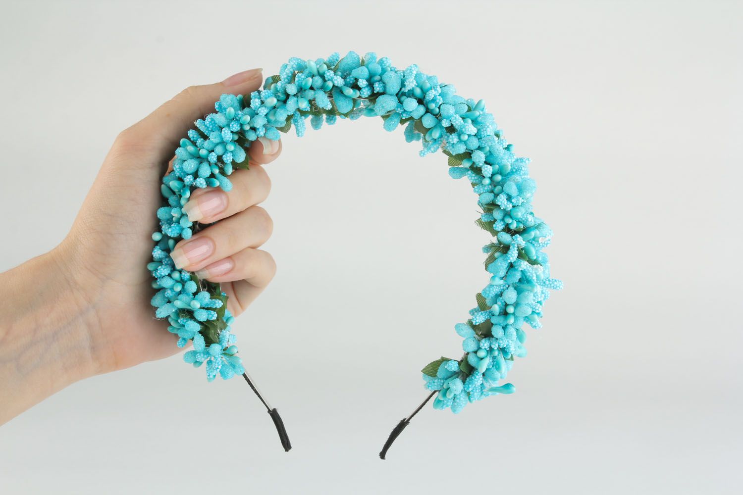 Blue floral headband photo 4