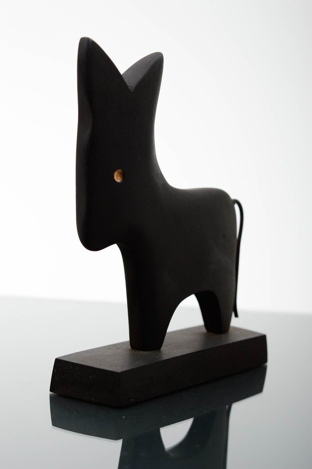 Figurine décorative fait main Statuette en bois petite noire Cadeau original photo 2