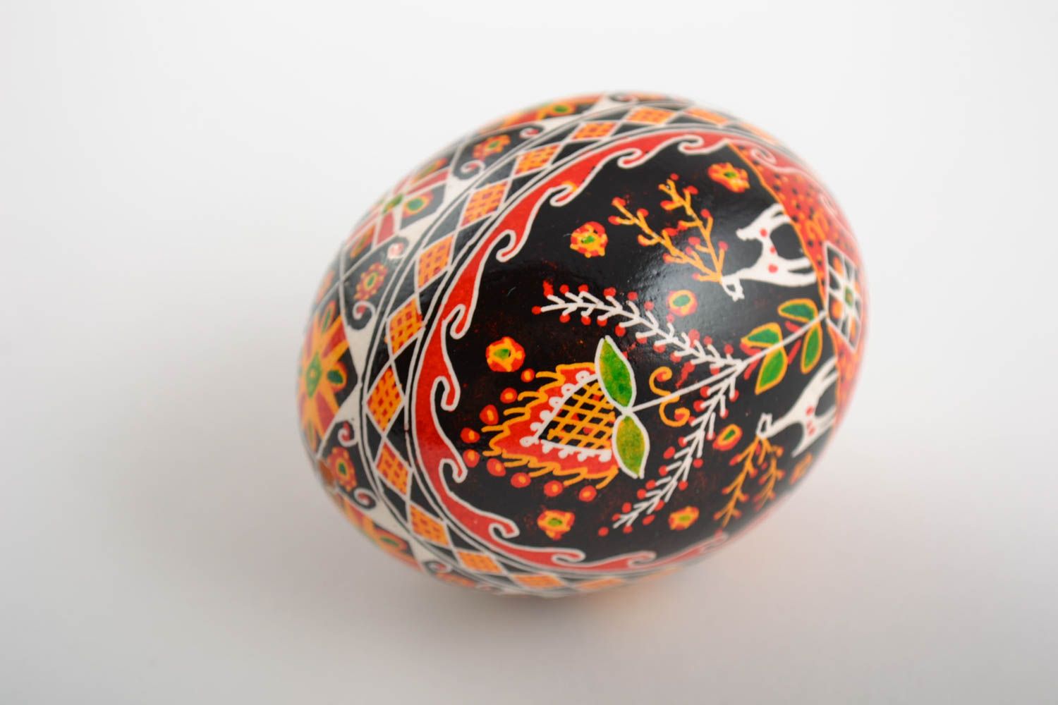 Unusual beautiful handmade designer painted Easter egg with Slavic symbolics photo 4