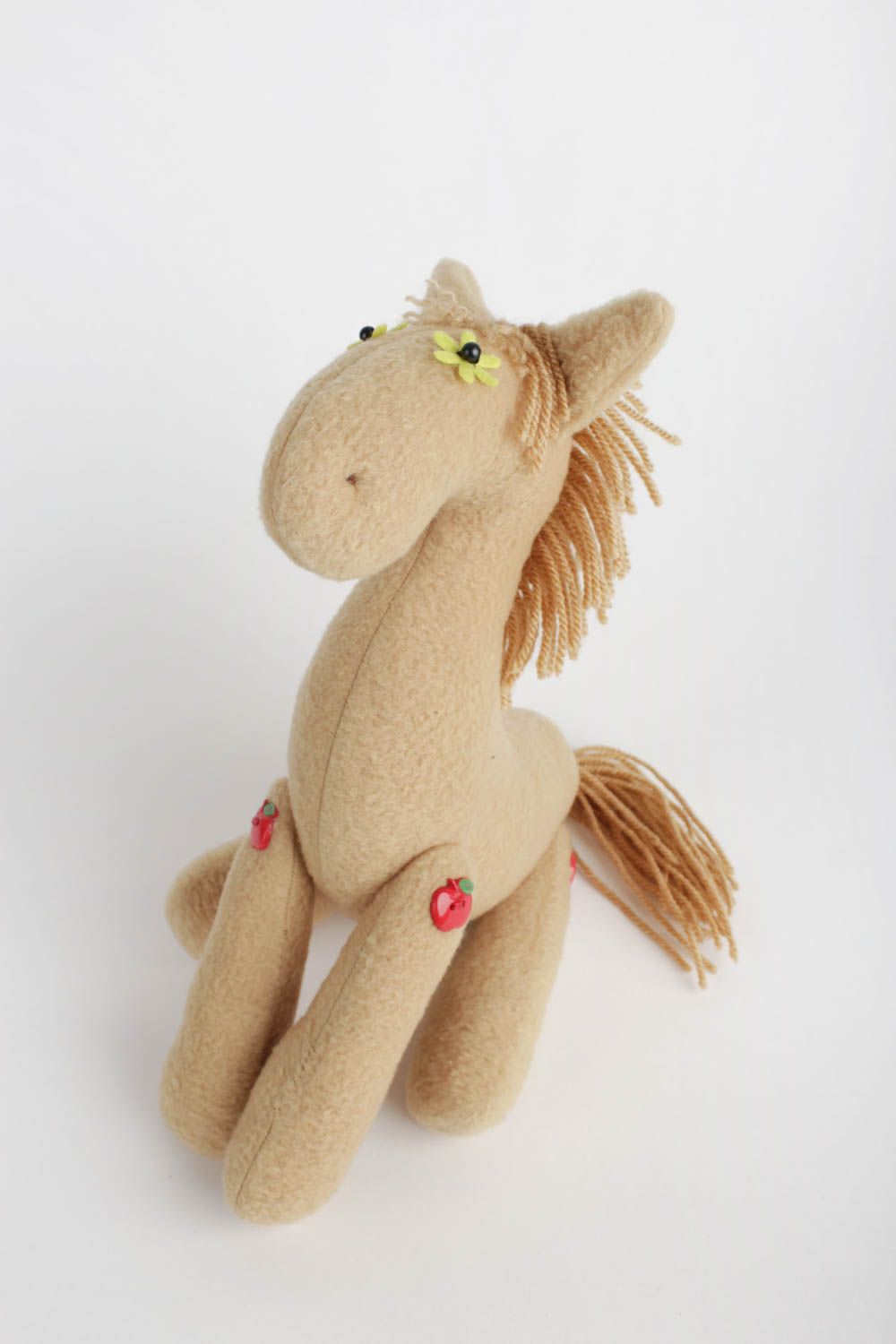 Handgemachtes Spielzeug Pferd Kuscheltier Spielsachen für Kinder Stofftier Pferd foto 4