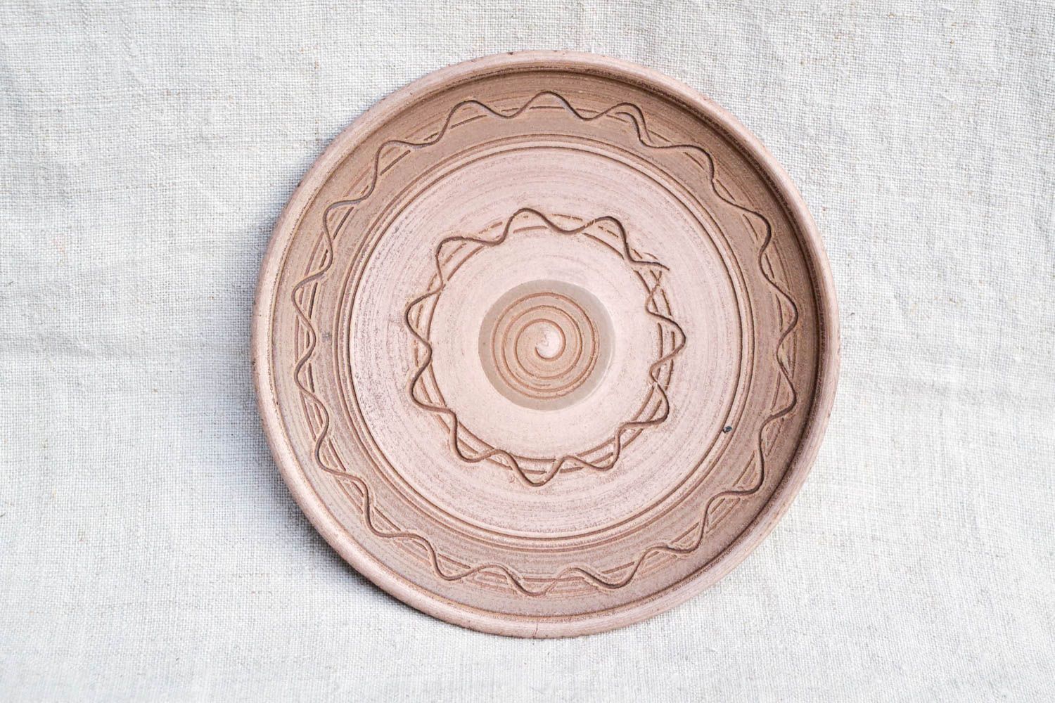 Keramik Teller handgeschaffen Haus Dekor stilvoll originelles Geschenk modern foto 3