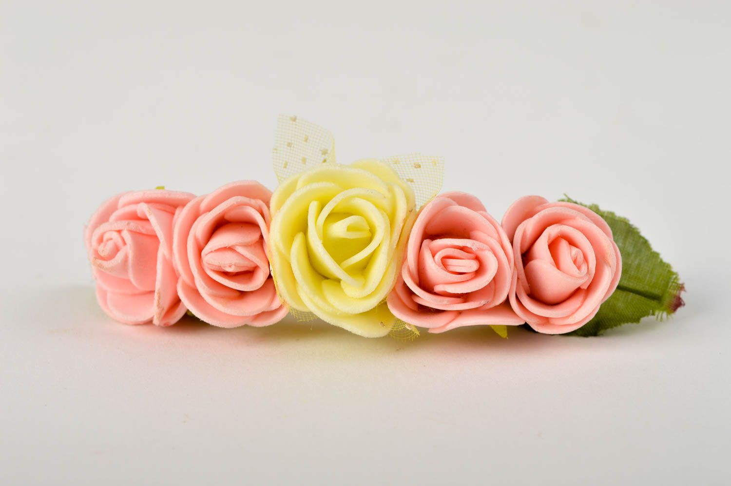 Adorno para el pelo artesanal con rosas regalo para mujeres accesorio artesanal foto 2