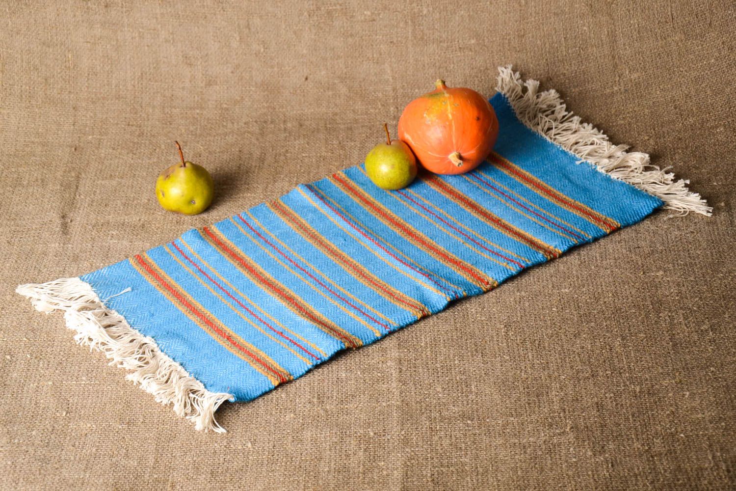 Handmade blauer kleiner Teppich schöner Wohnen Teppich Wohn Accessoire  foto 1