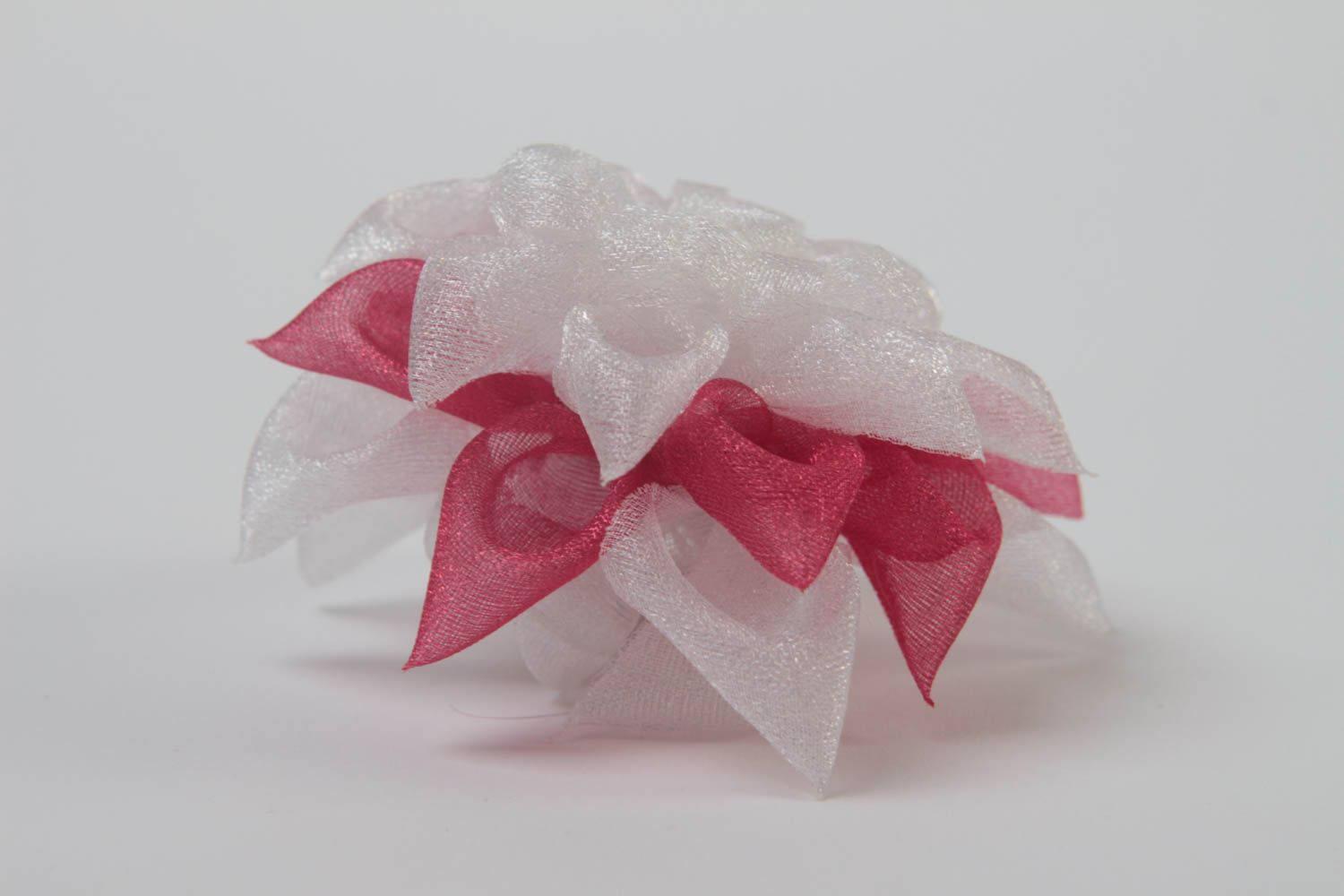 Haargummi Blume handmade Haarschmuck für Kinder Geschenke für Kinder weiß rot foto 3