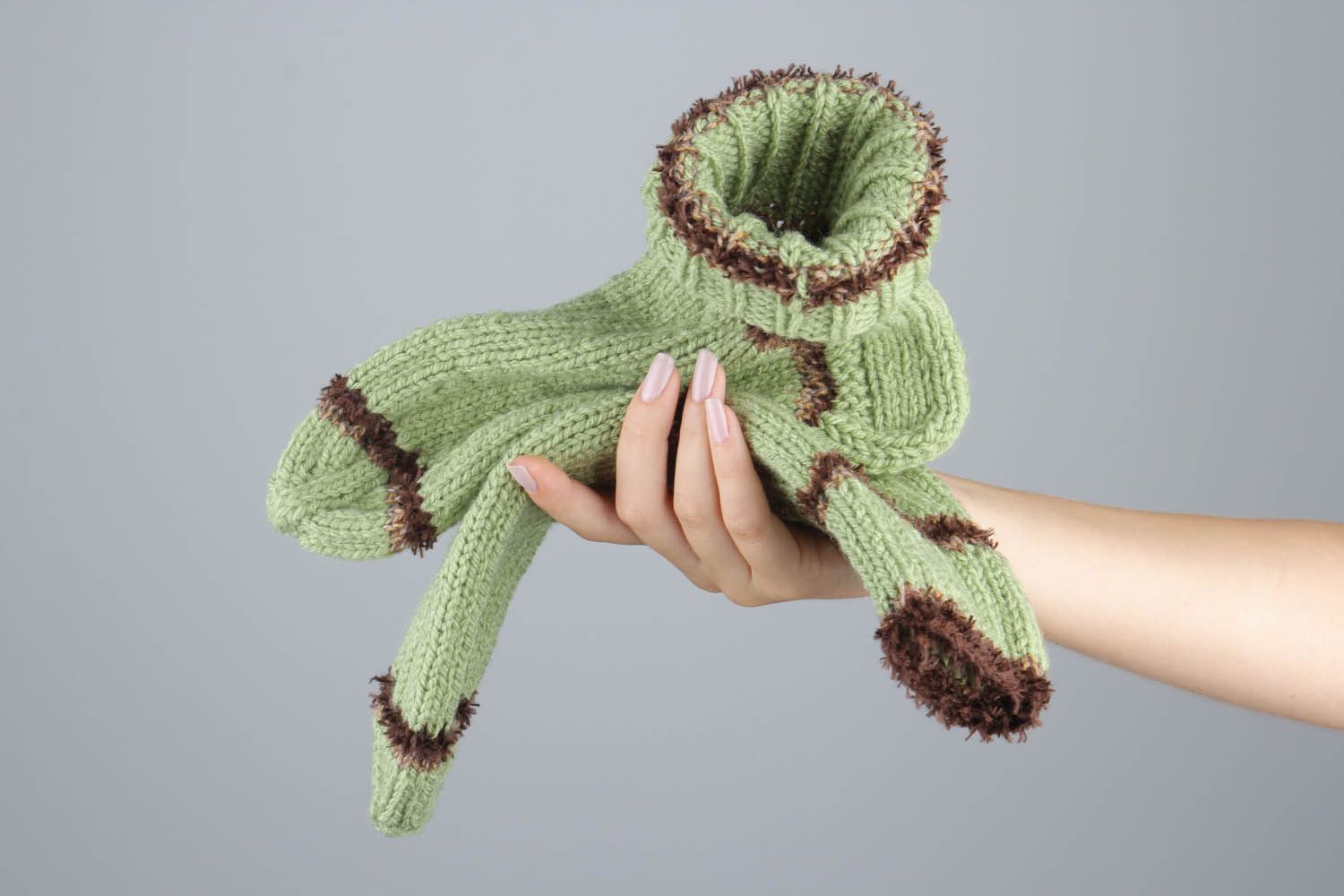 Meias quentes tricotadas de lã à mão roupas de mulher artesanais foto 5