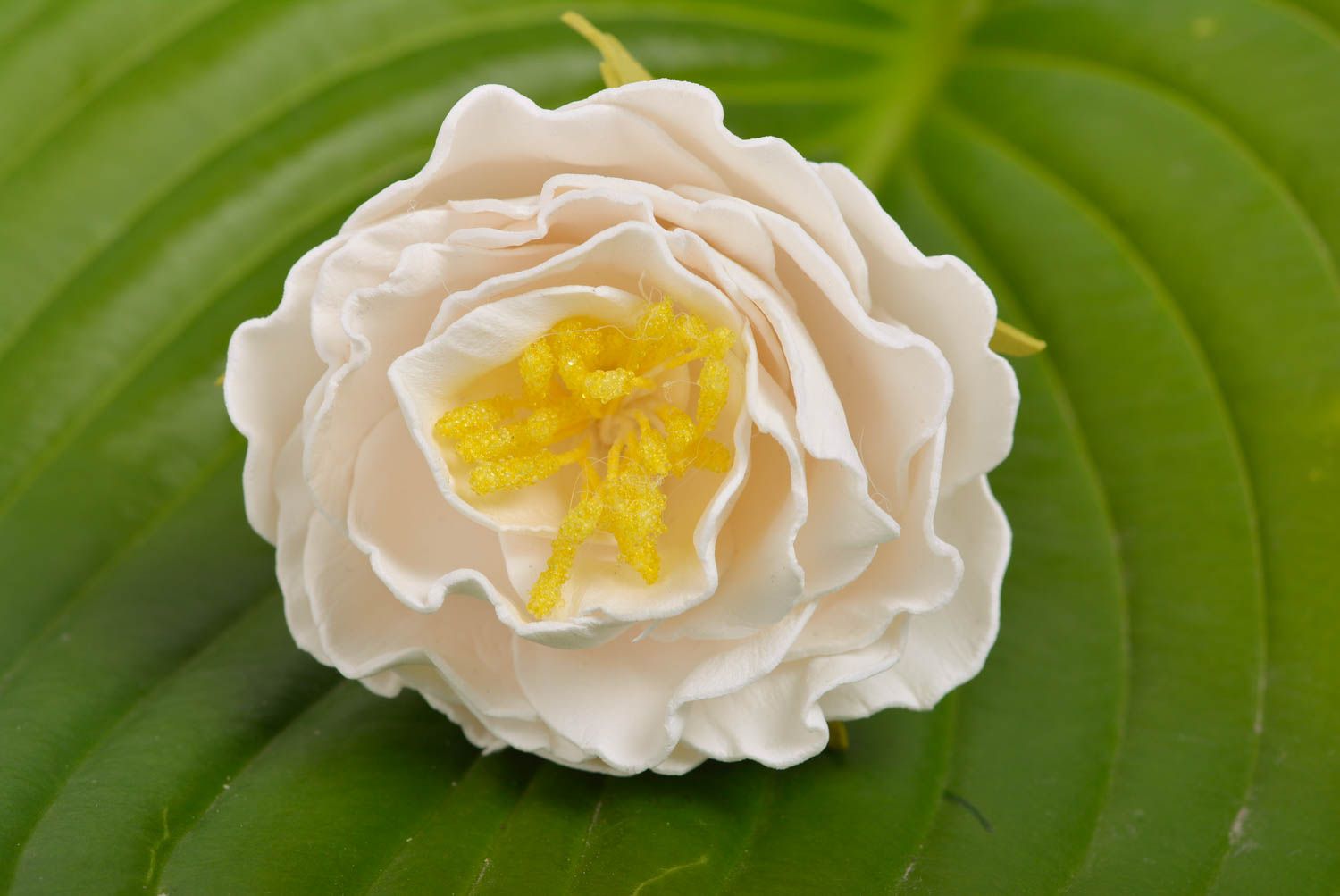 Großer handgemachter Haargummi aus Foamiran mit Blume originell festlich foto 1