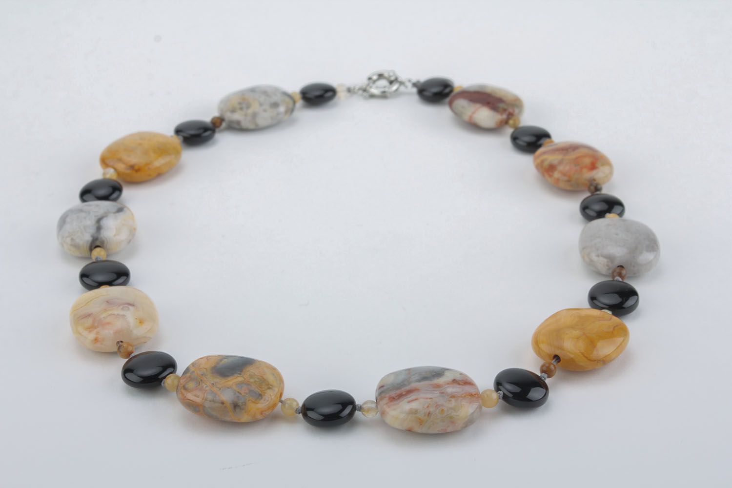 Unusual necklace with natural stones photo 2