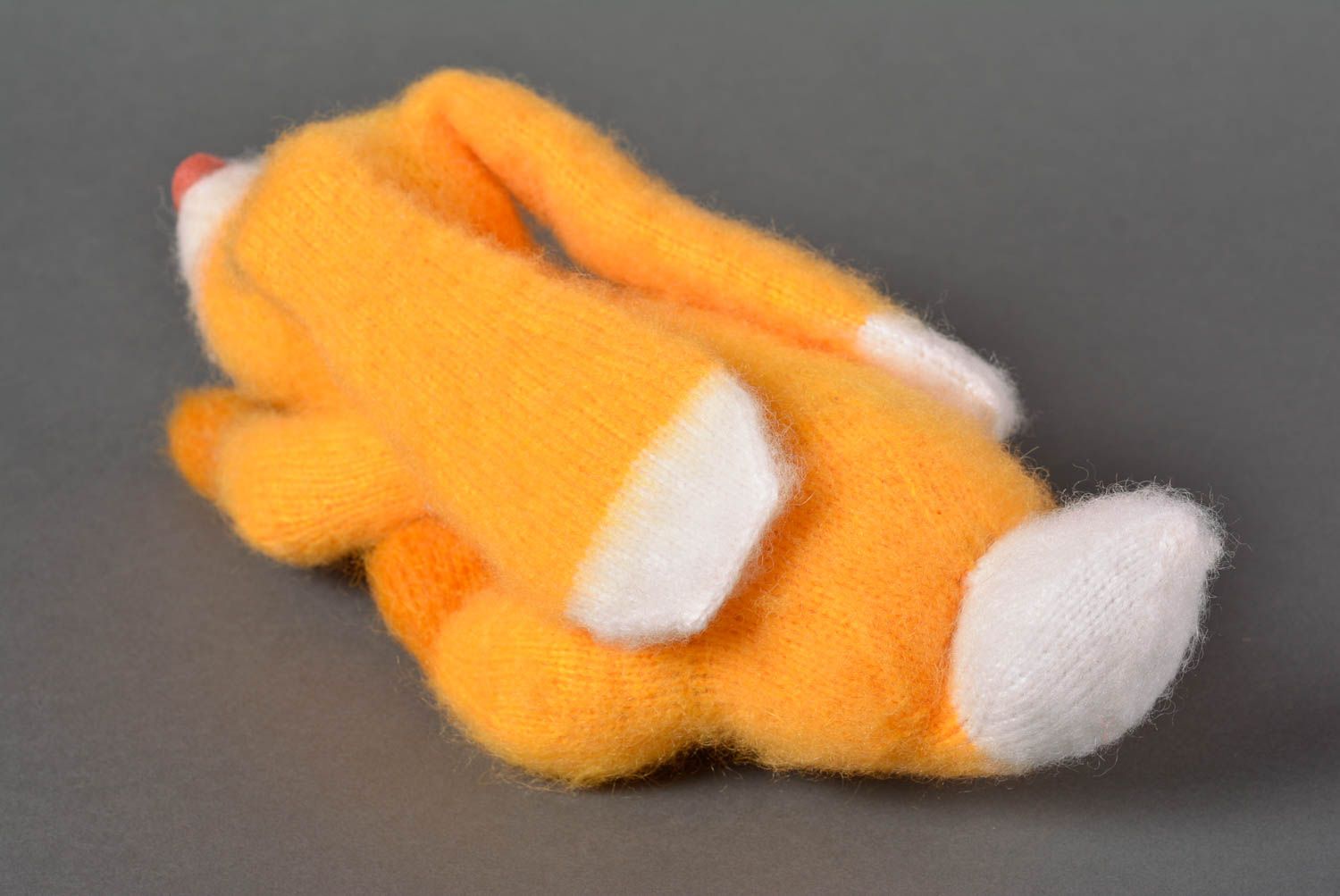 Handmade Strick Kuscheltier Spielzeug Hase Geschenkidee für Kinder orange foto 5