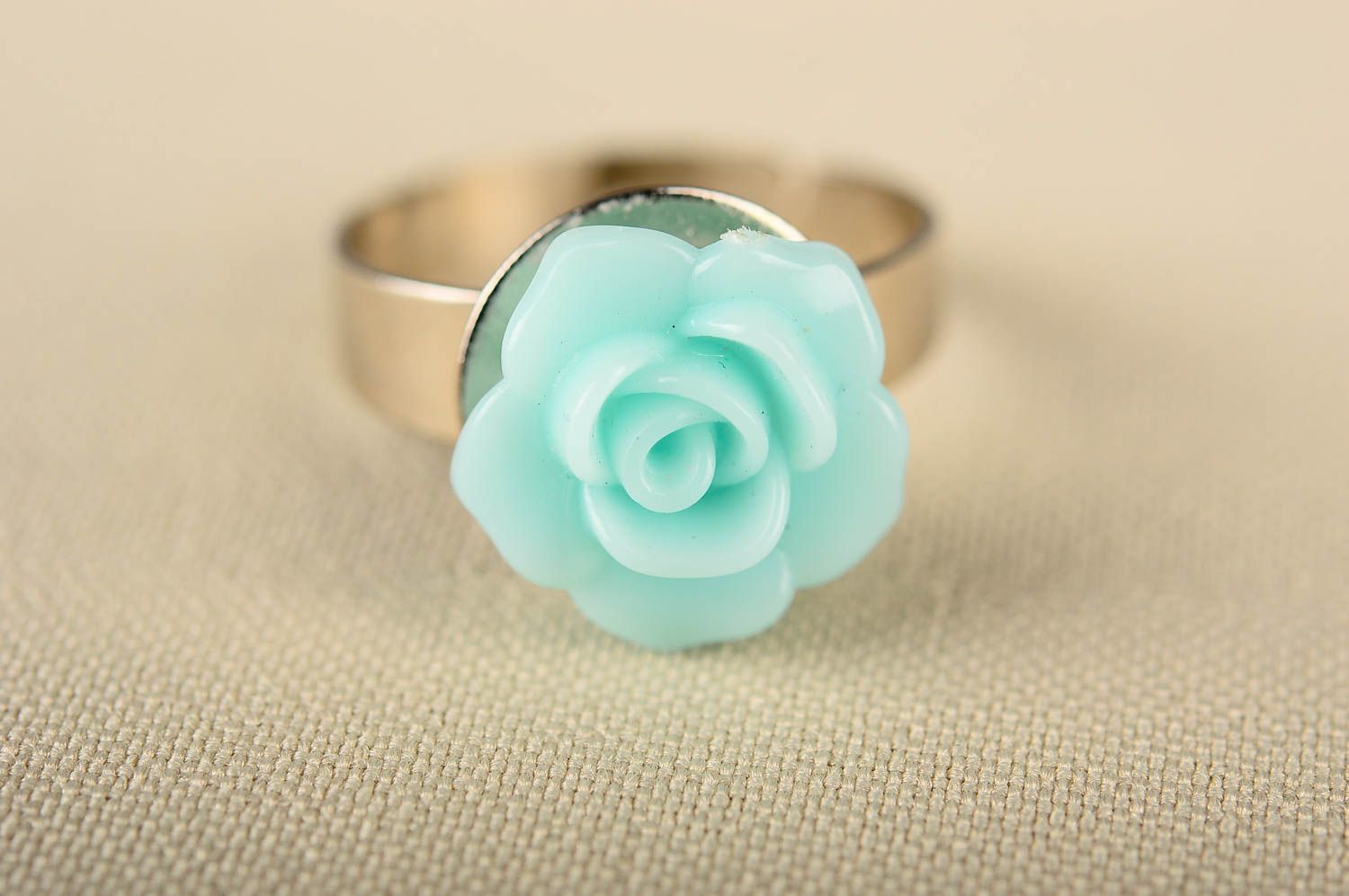 Stylish handmade plastic ring womens flower ring fashion accessories for girls photo 3