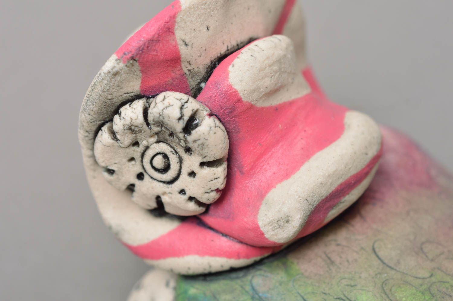 Porzellan Statuette Schildkröte mit Glasur bemalt Designer Figur für Haus Deko foto 3