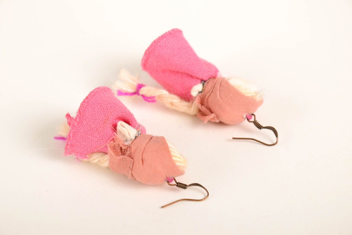 Boucles d'oreilles poupées Bijou fait main textile original Cadeau pour femme photo 5