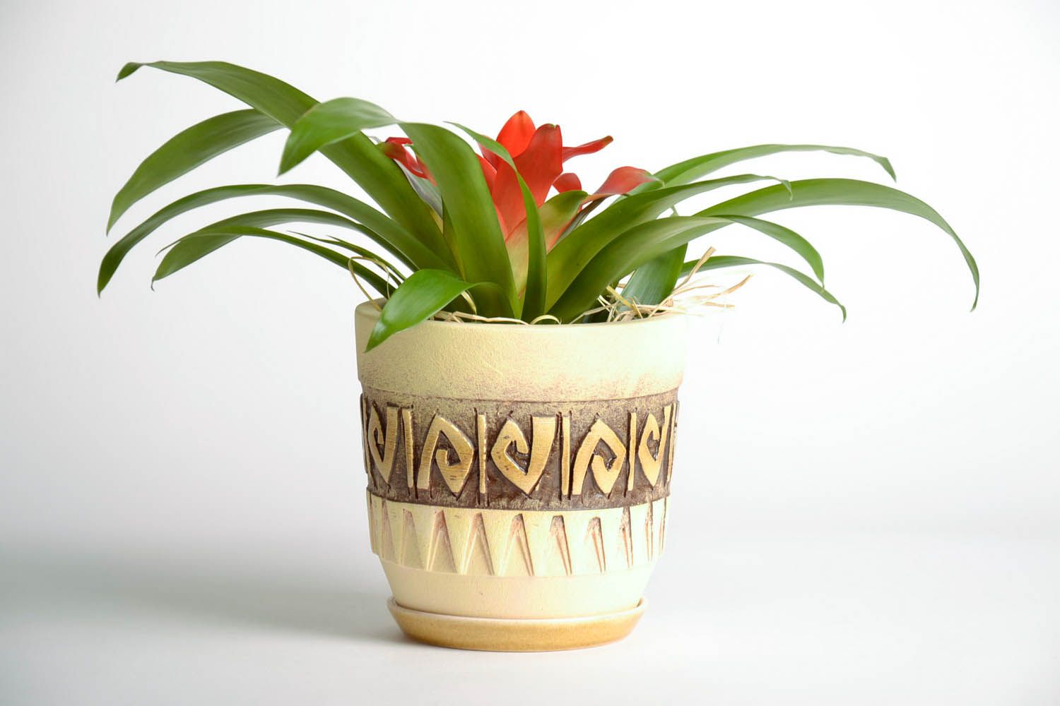 Pot de fleurs en céramique fait main photo 1