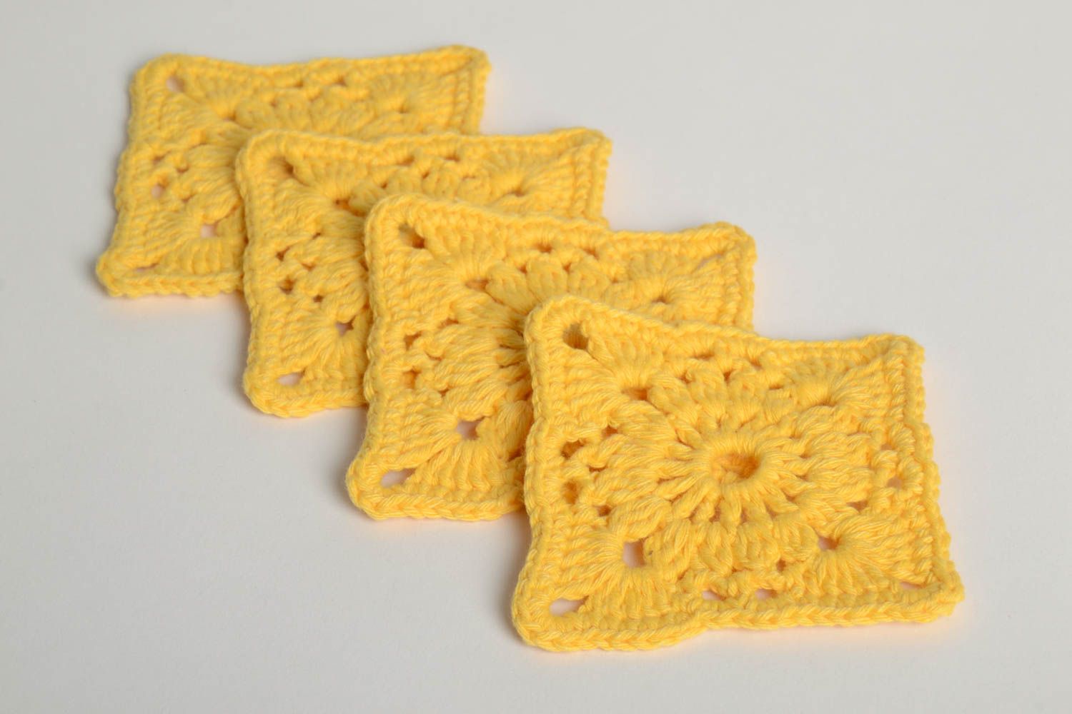 Unusual handmade crochet coaster hot pads table decor ideas small gifts photo 5
