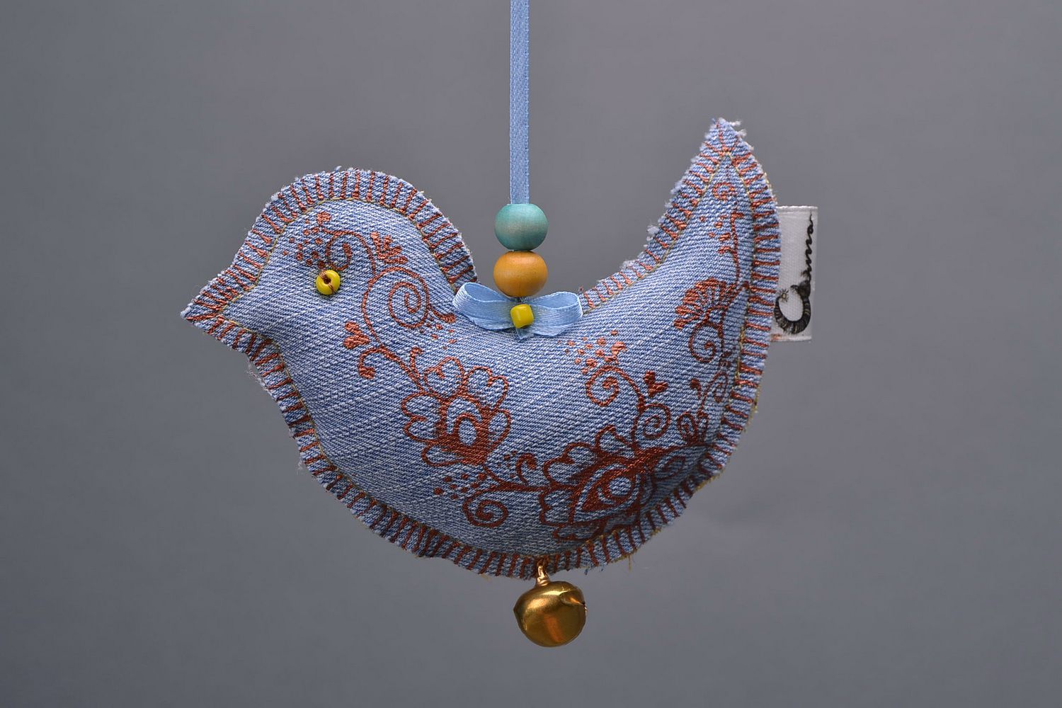 Interior cloth pendant Birdie with Ukraine in its heart photo 3