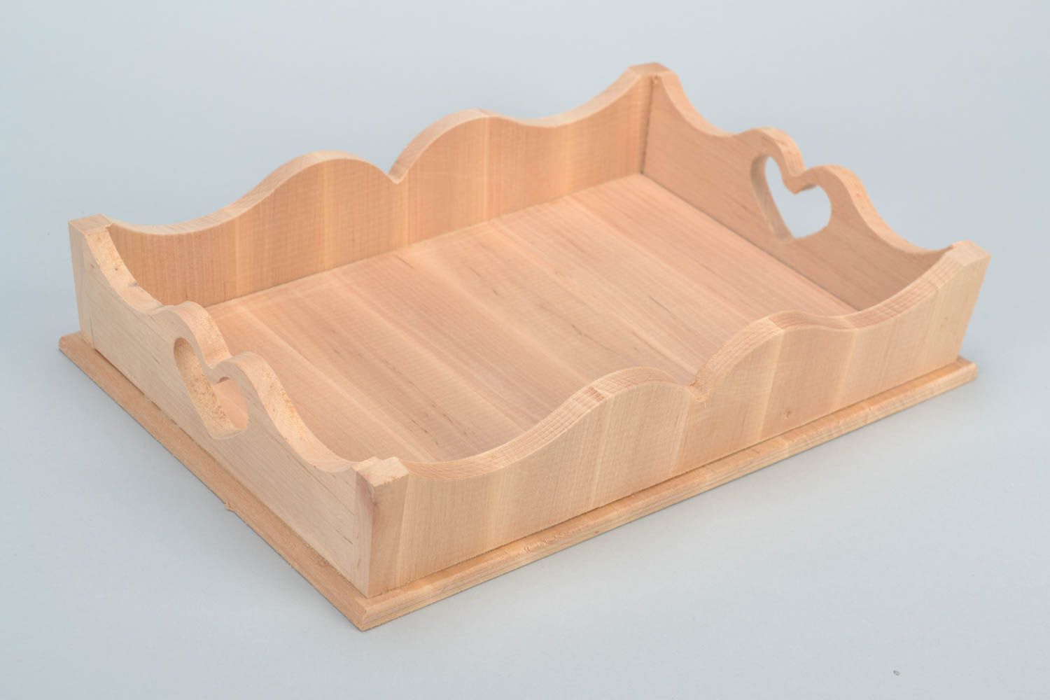 Rohling Holz Tablett zum Bemalen mit Griff handgemacht schön für kreative Arbeit foto 3