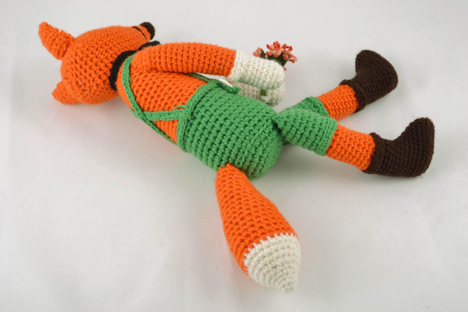 Soft crochet toy Fox with Flowers photo 3