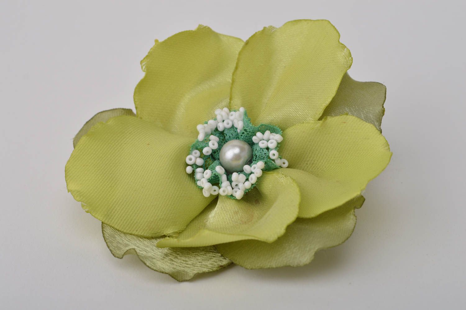 Beautiful handmade flower barrette hair clip designer brooch jewelry gift ideas photo 2