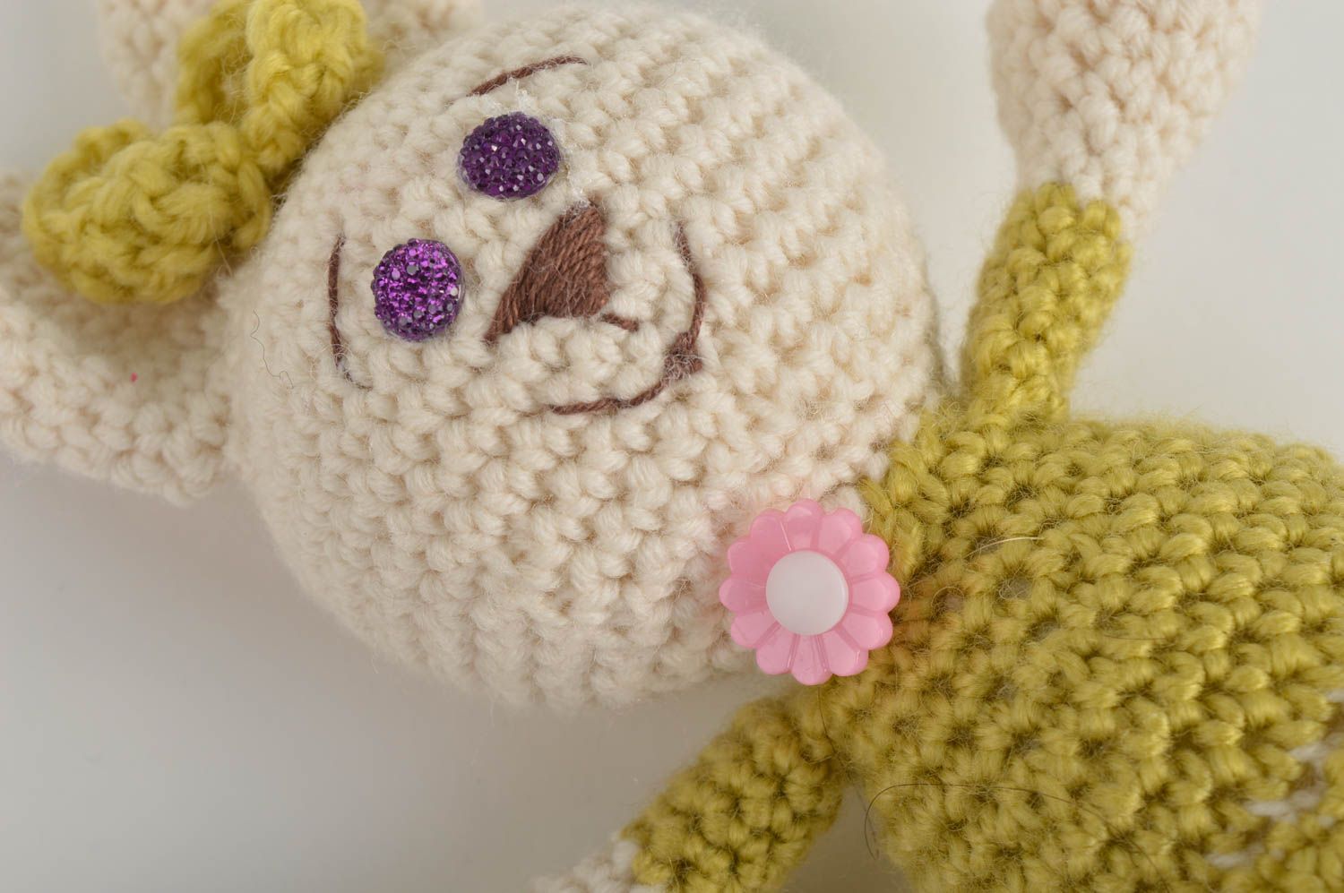 Juguete artesanal de hilos de lana regalo original peluche para niños Coneja foto 5