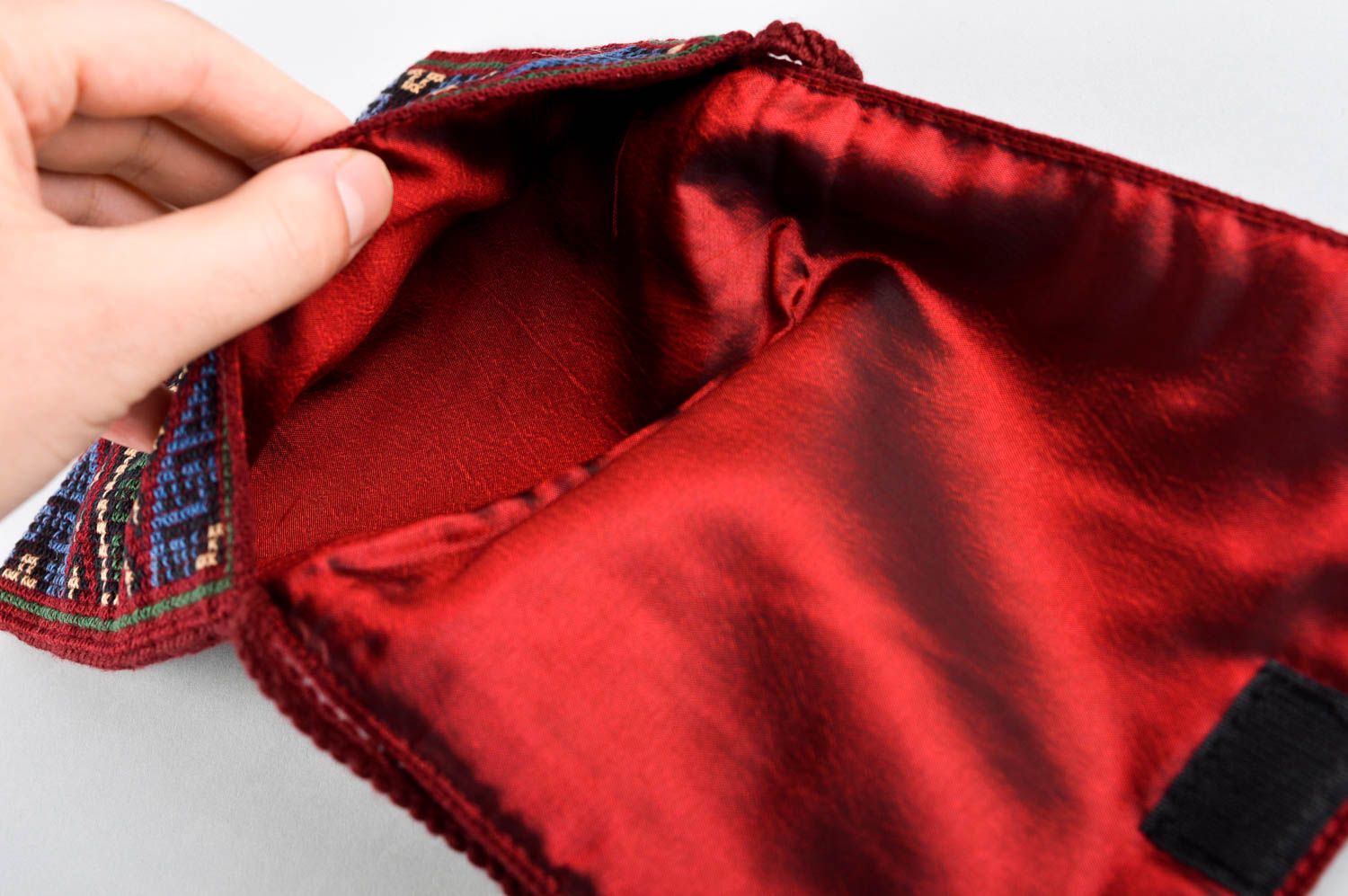 Handmade textile shoulder bag embroidered fabric bag design gifts for her photo 5