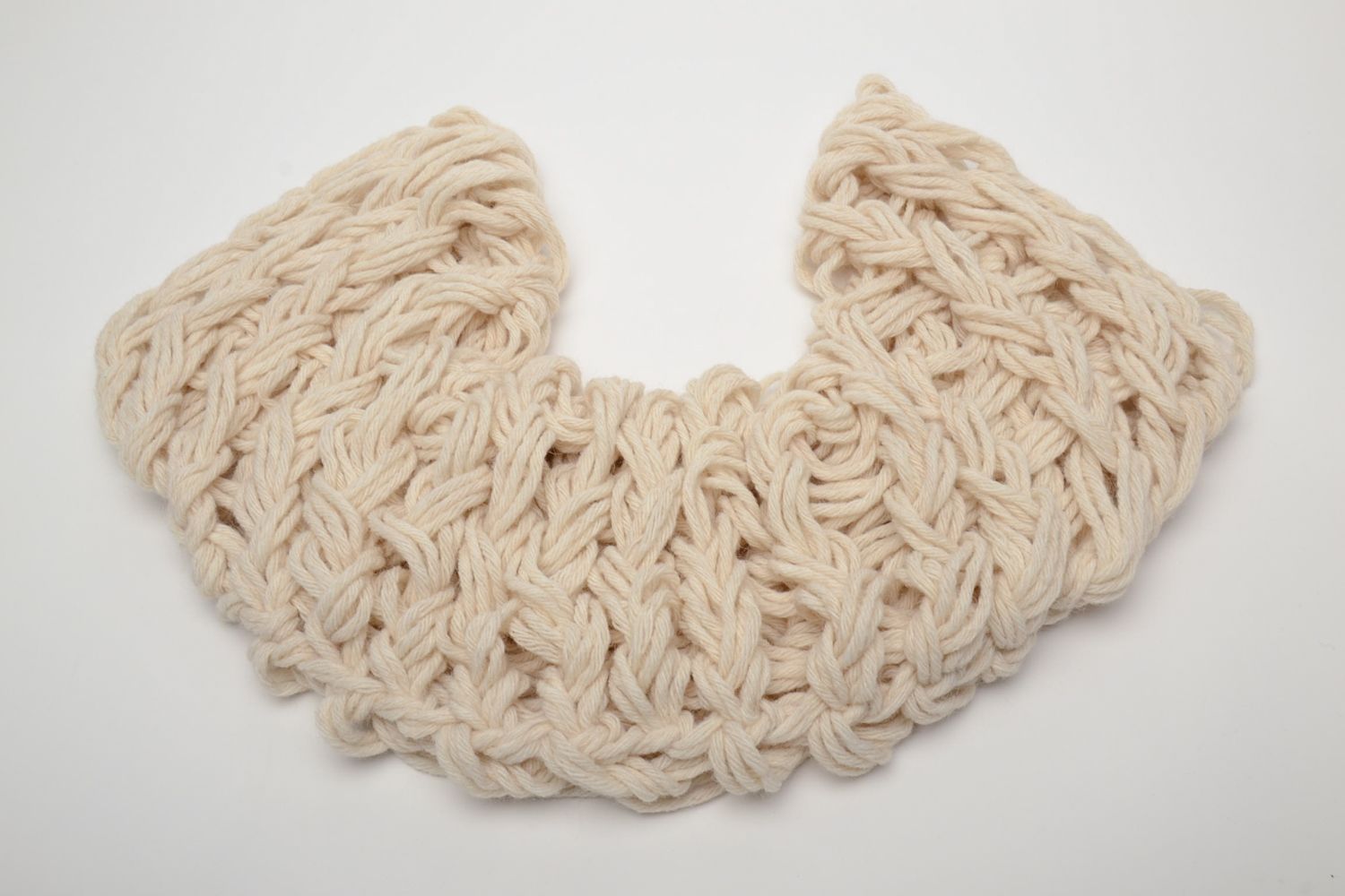 Warm collar scarf crocheted of natural wool photo 4