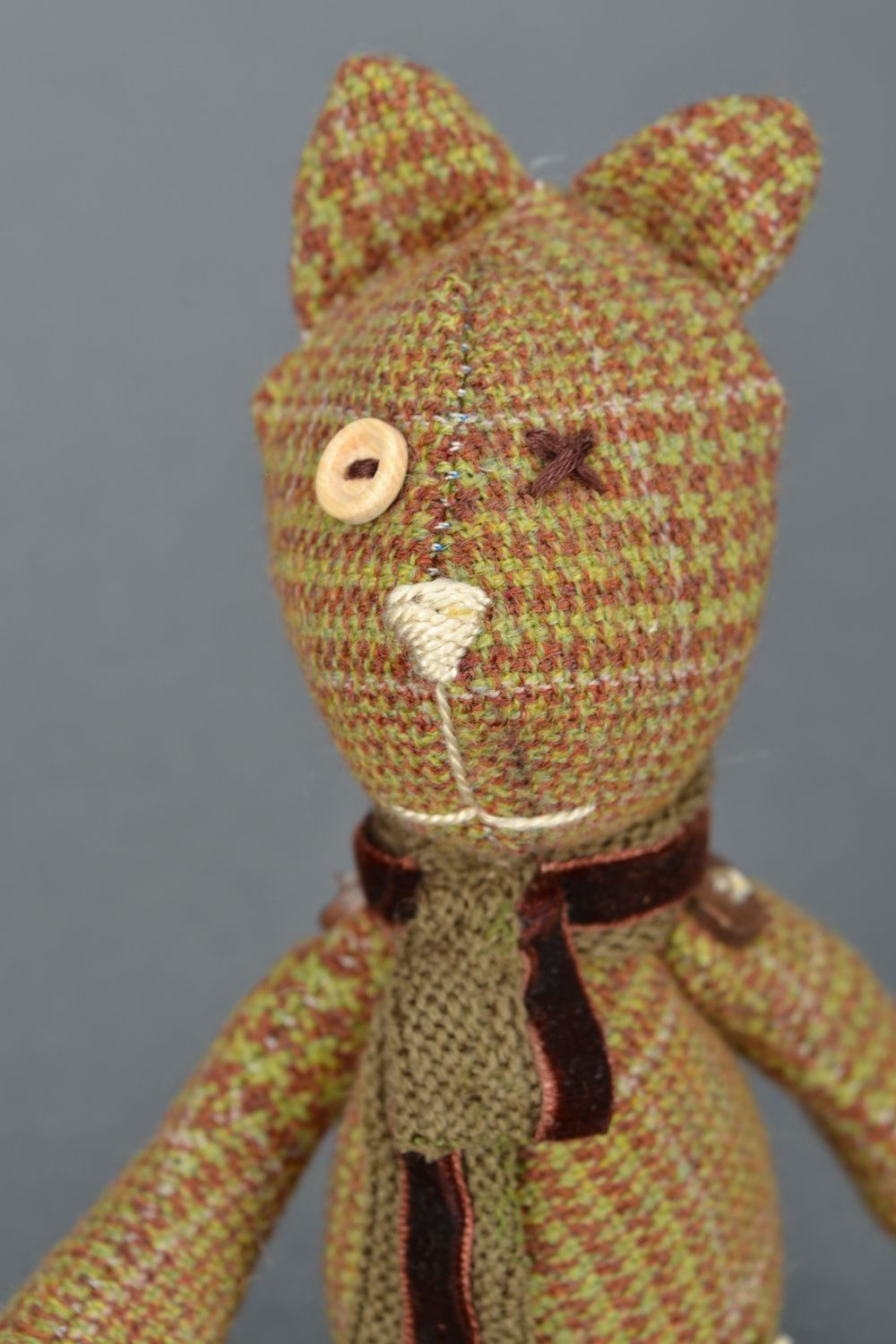 Handmade tweed soft toy Bear  photo 4