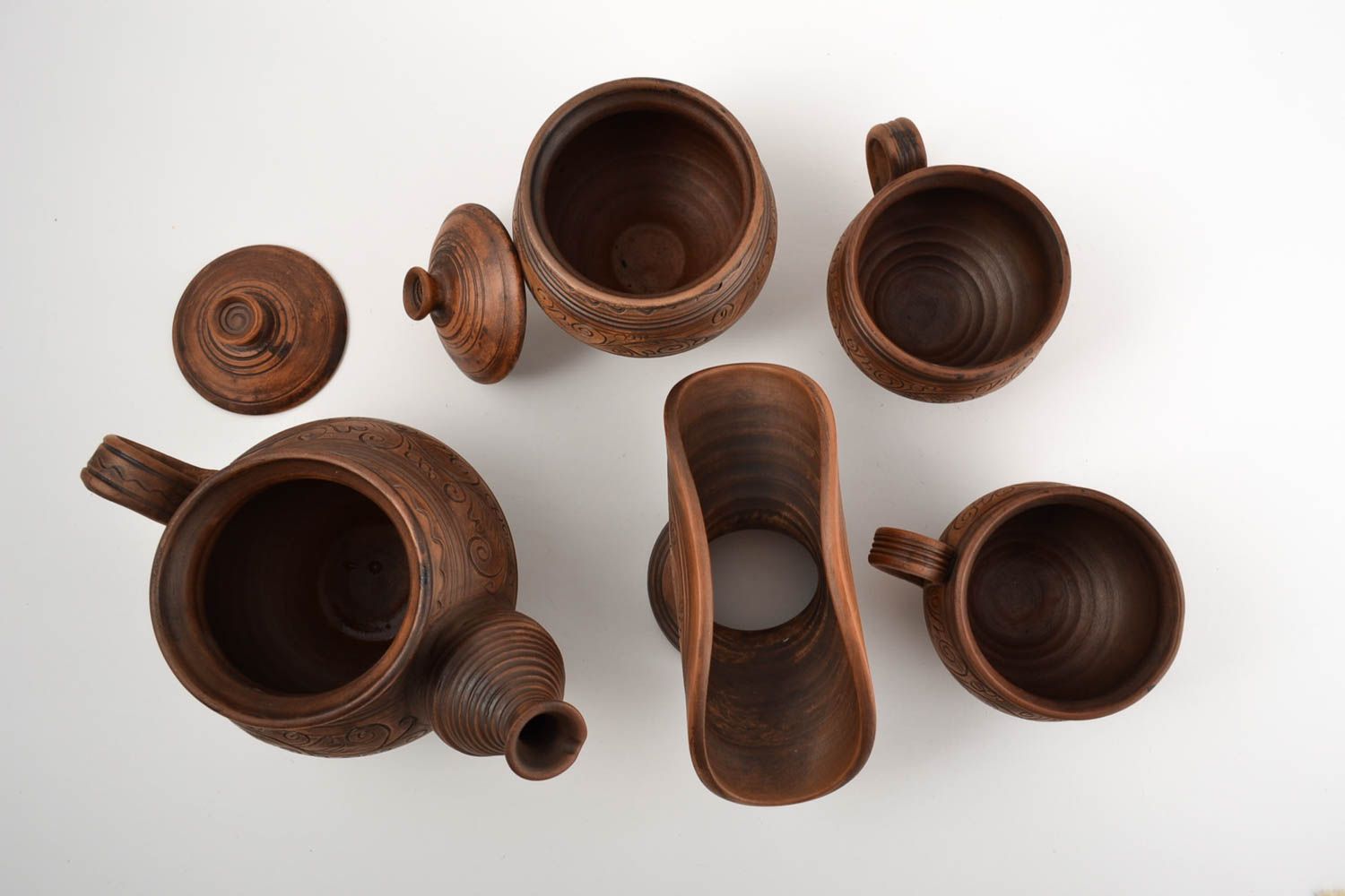 Ceramic 5 cute kitchenware designer handmade tea set clay lovely home decor photo 2
