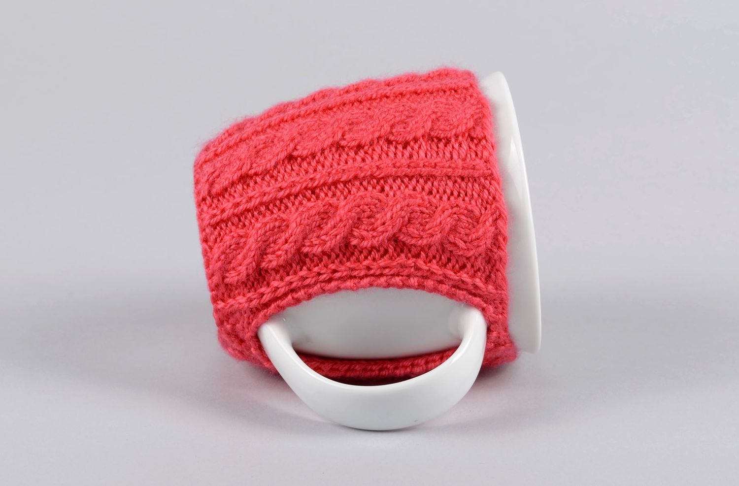 Tasse pull tricot rouge fait main Mug thé Vaisselle moderne Cadeau cuisine photo 4