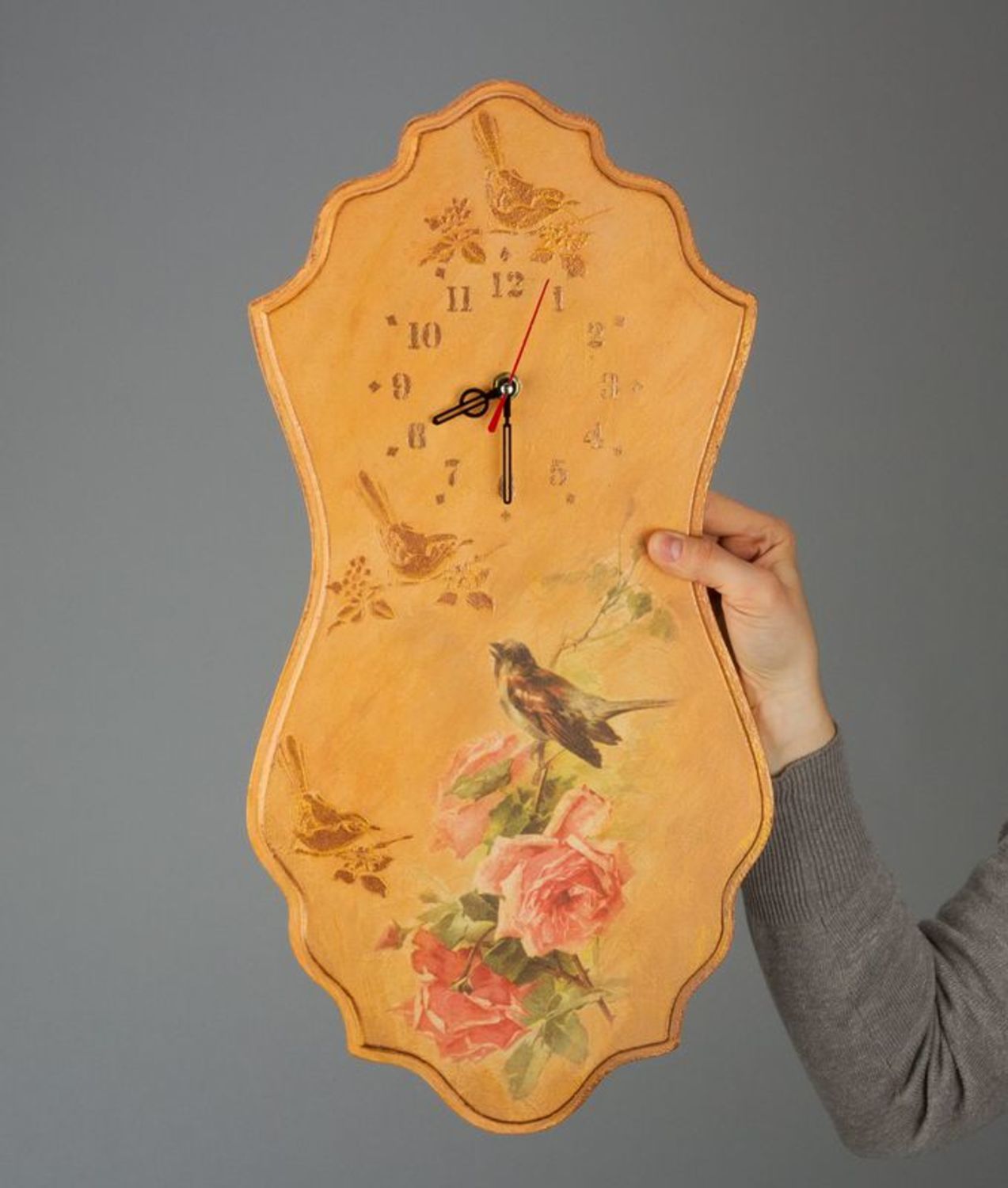 L'orologio da parete fatto a mano L'orologio decorativo di legno naturale
 foto 5