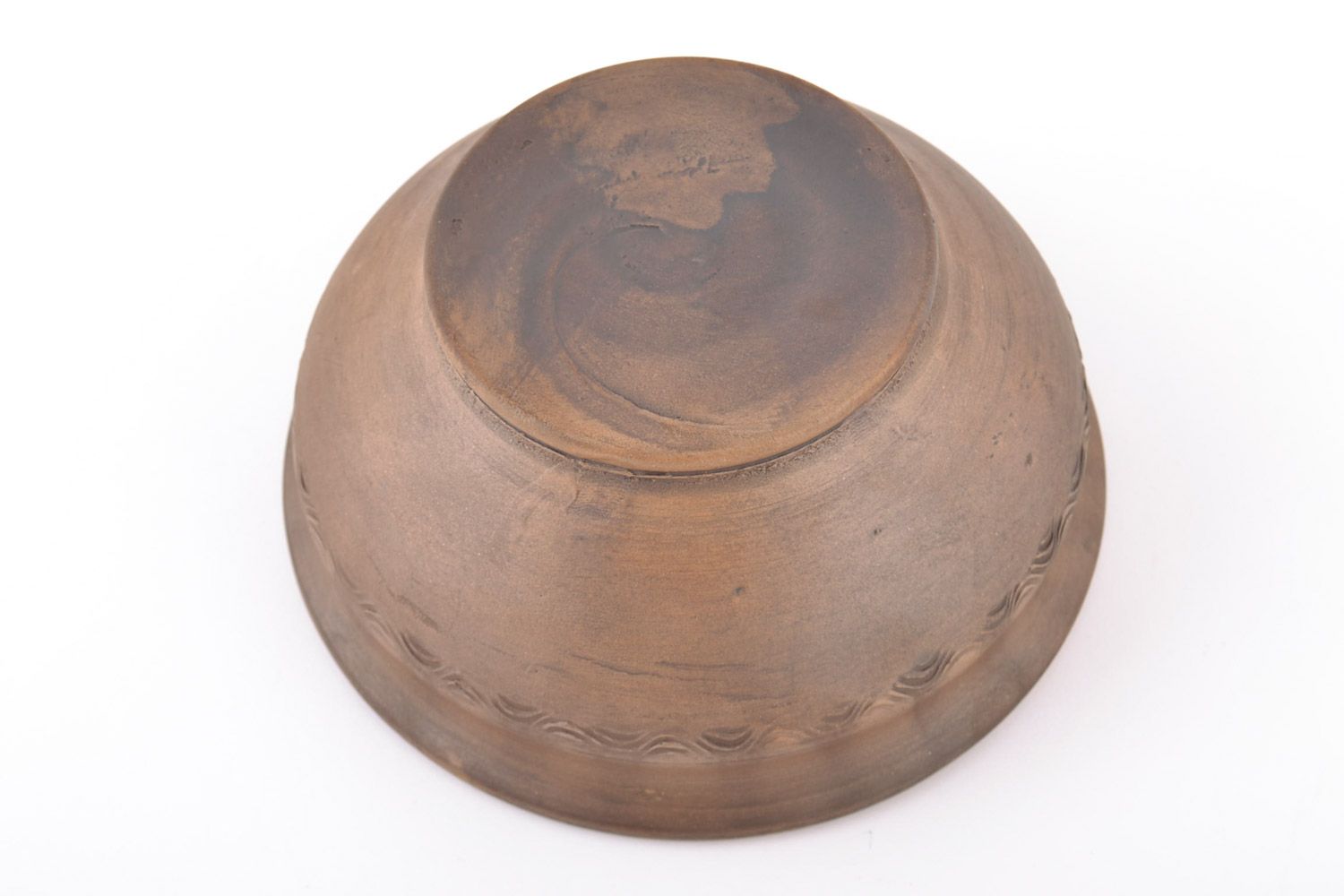 Clay handmade bowl 250 ml of brown color beautiful unusual eco friendly kitchen decor photo 4